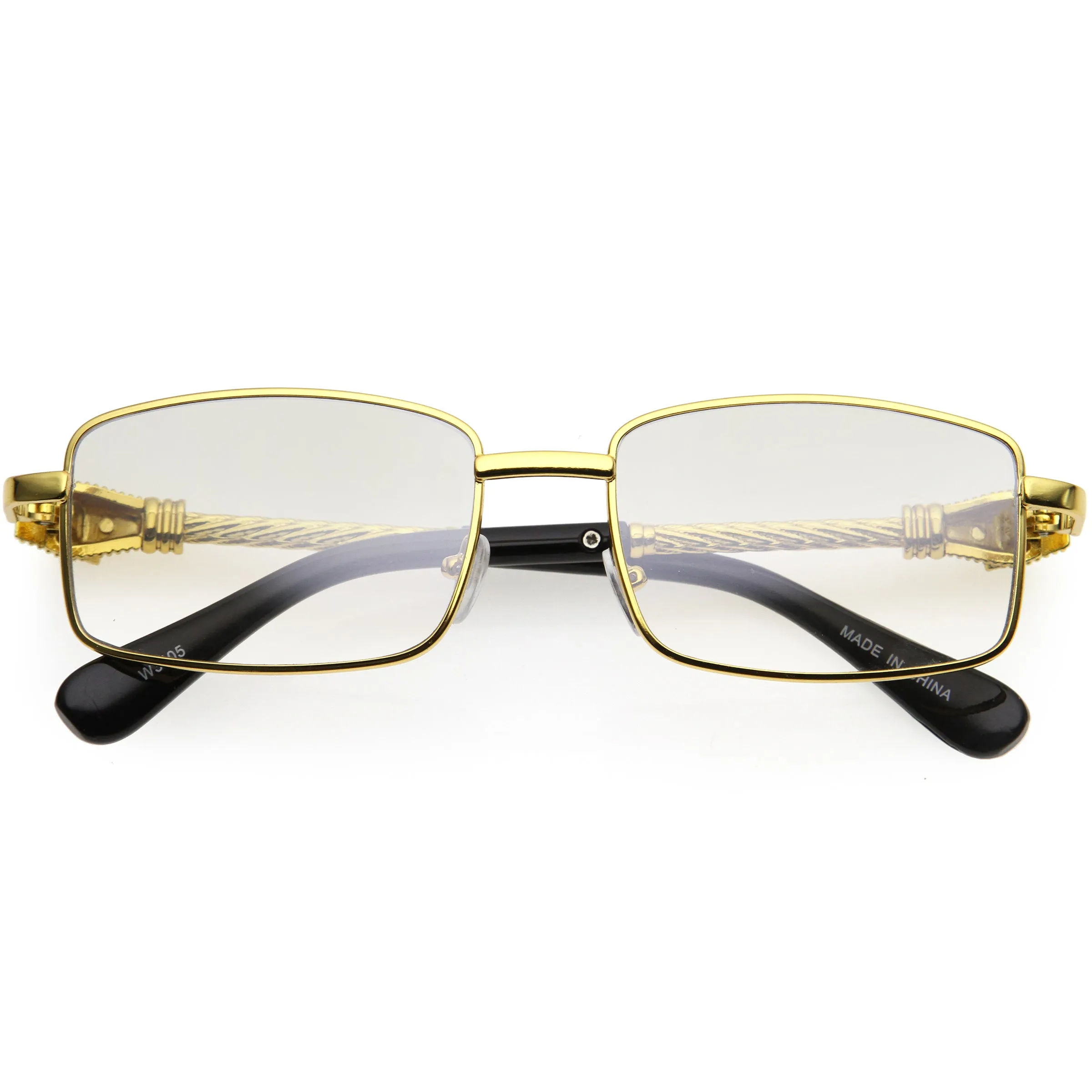 Bold Retro Jaguar Metal Plated Detail Square Sunglasses D247 sold by ZeroUV product image thumbnail 3