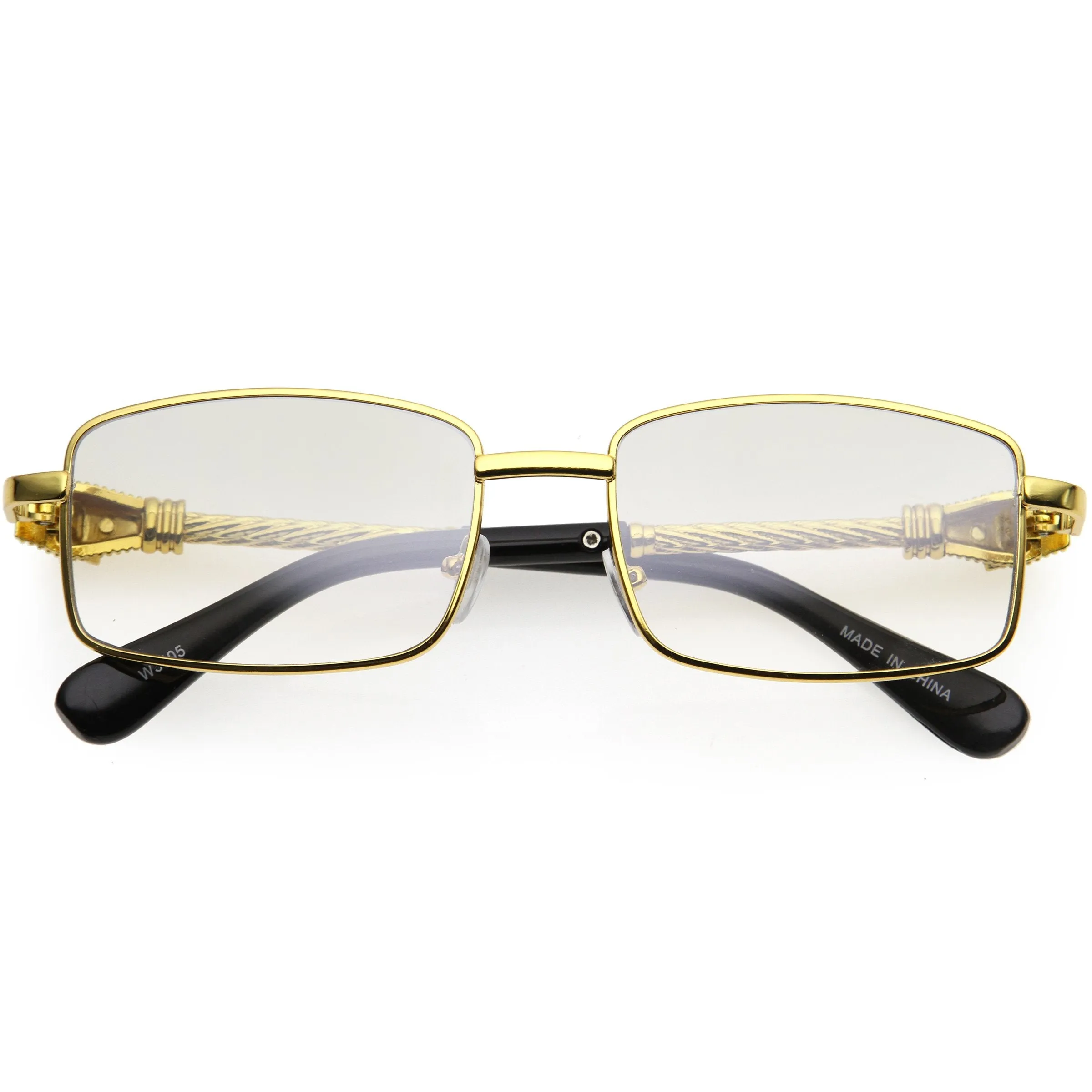Bold Retro Jaguar Metal Plated Detail Square Sunglasses D247 sold by ZeroUV product image thumbnail 4