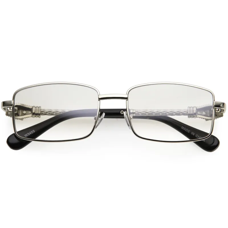 Bold Retro Jaguar Metal Plated Detail Square Sunglasses D247 sold by ZeroUV