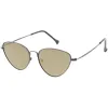Women's Retro Thin Frame Metal Mirrored Flat Lens Sunglasses C601 sold by ZeroUV