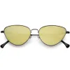 Women's Retro Thin Frame Metal Mirrored Flat Lens Sunglasses C601 sold by ZeroUV