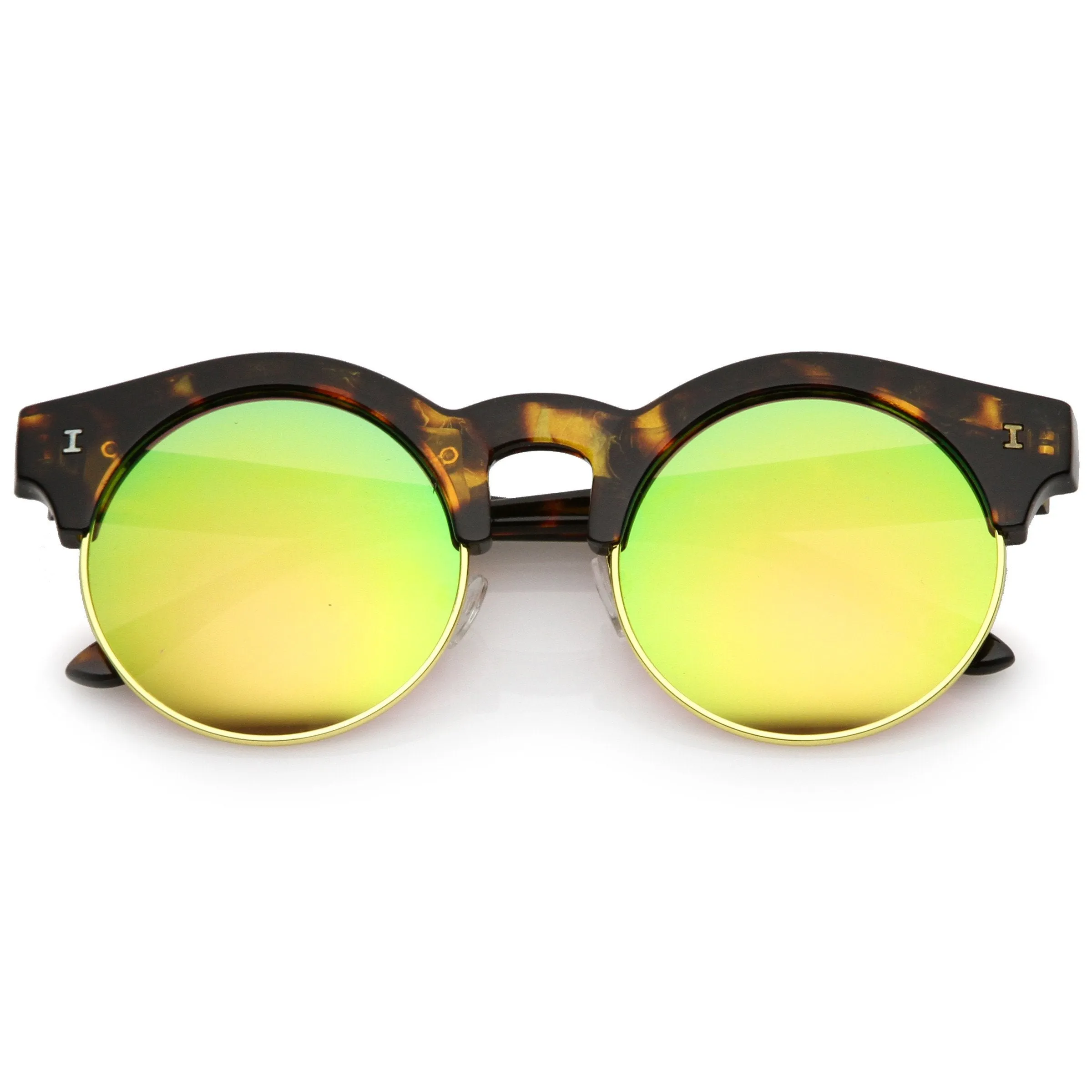 Retro Modern Round Horned Rim Half Frame Sunglasses A752 sold by ZeroUV product image thumbnail 3