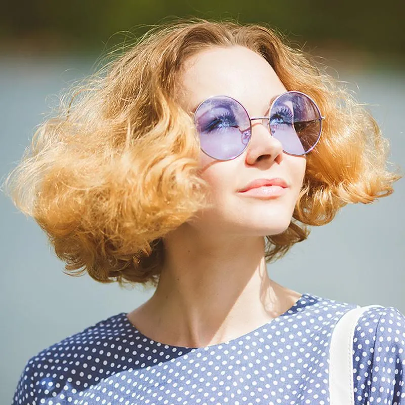 Indie Festival Hippie Oversize Round Colorful Lens Sunglasses sold by ZeroUV product image thumbnail 3