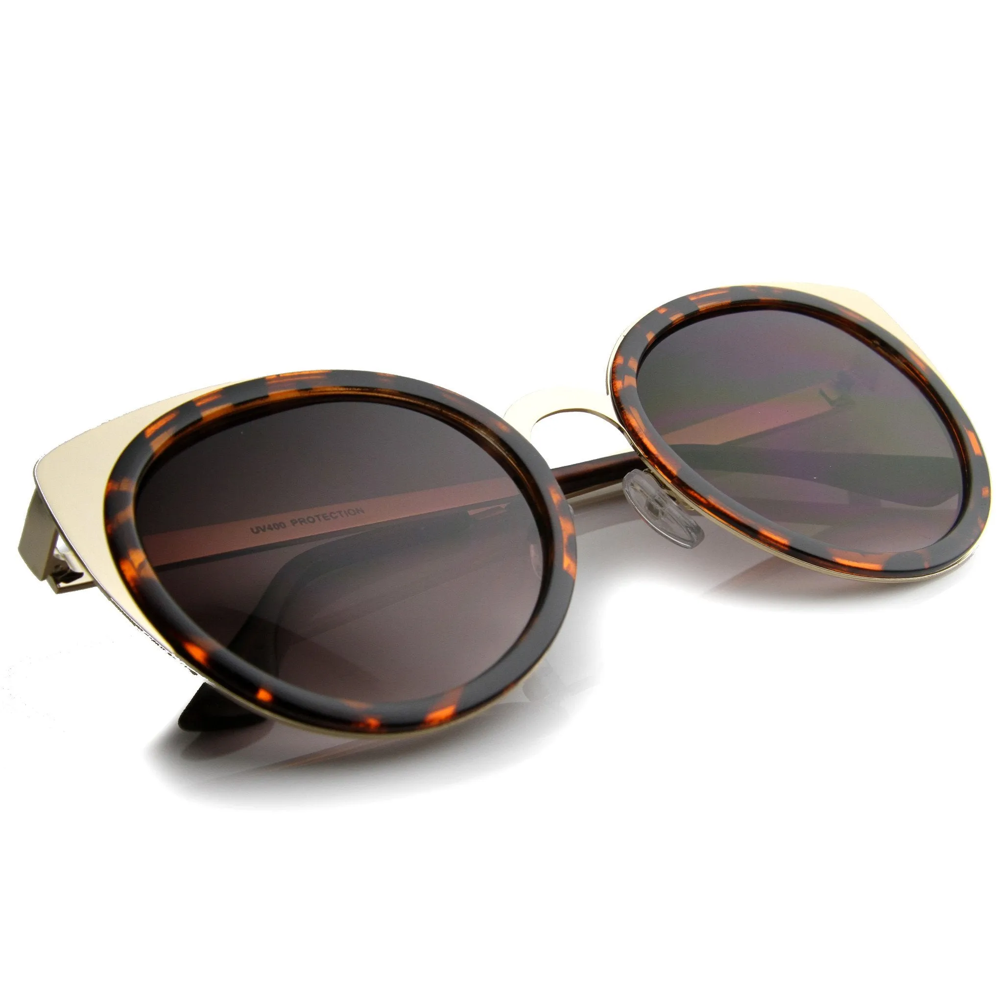 Women's Large Round Indie Laser Cut Cat Eye Sunglasses 9963 sold by ZeroUV product image thumbnail 4