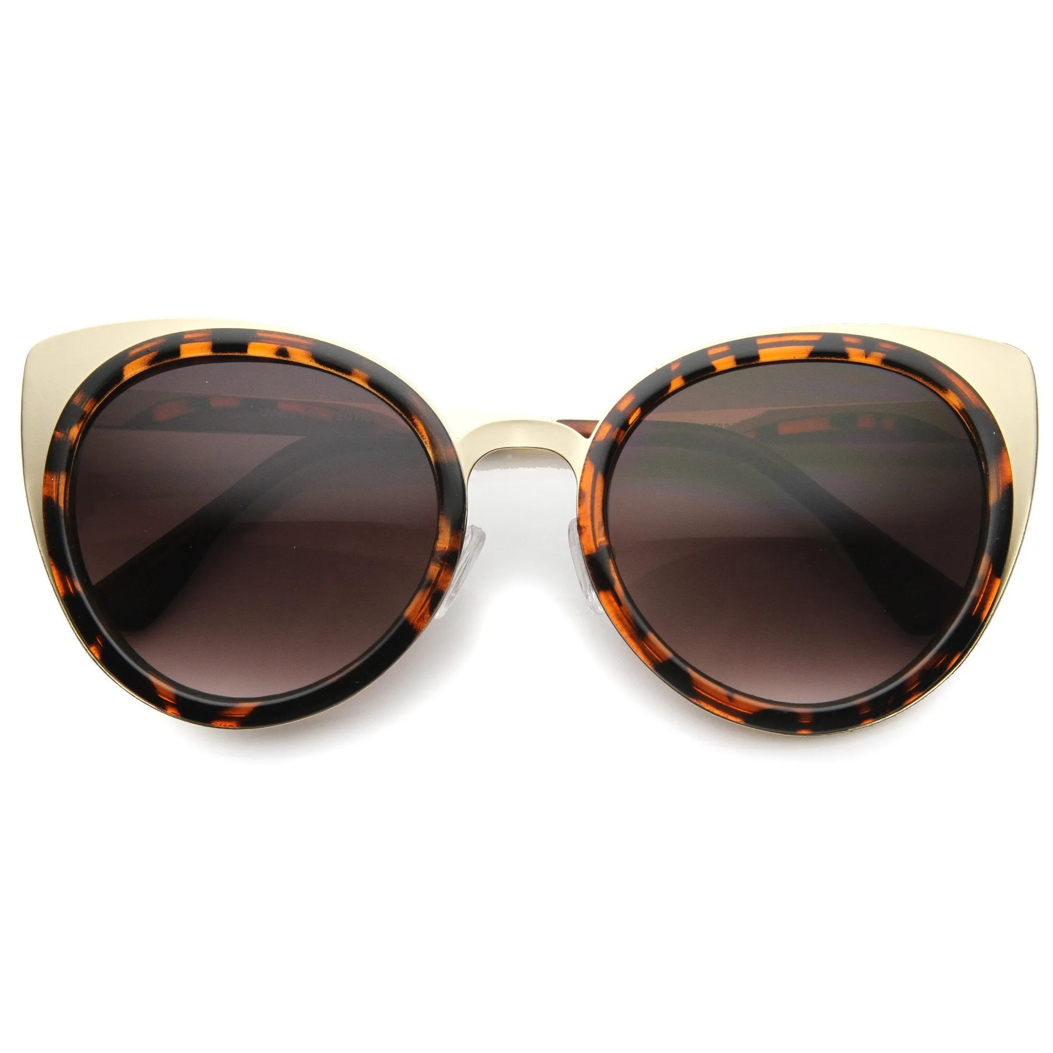 Women's Large Round Indie Laser Cut Cat Eye Sunglasses 9963 sold by ZeroUV