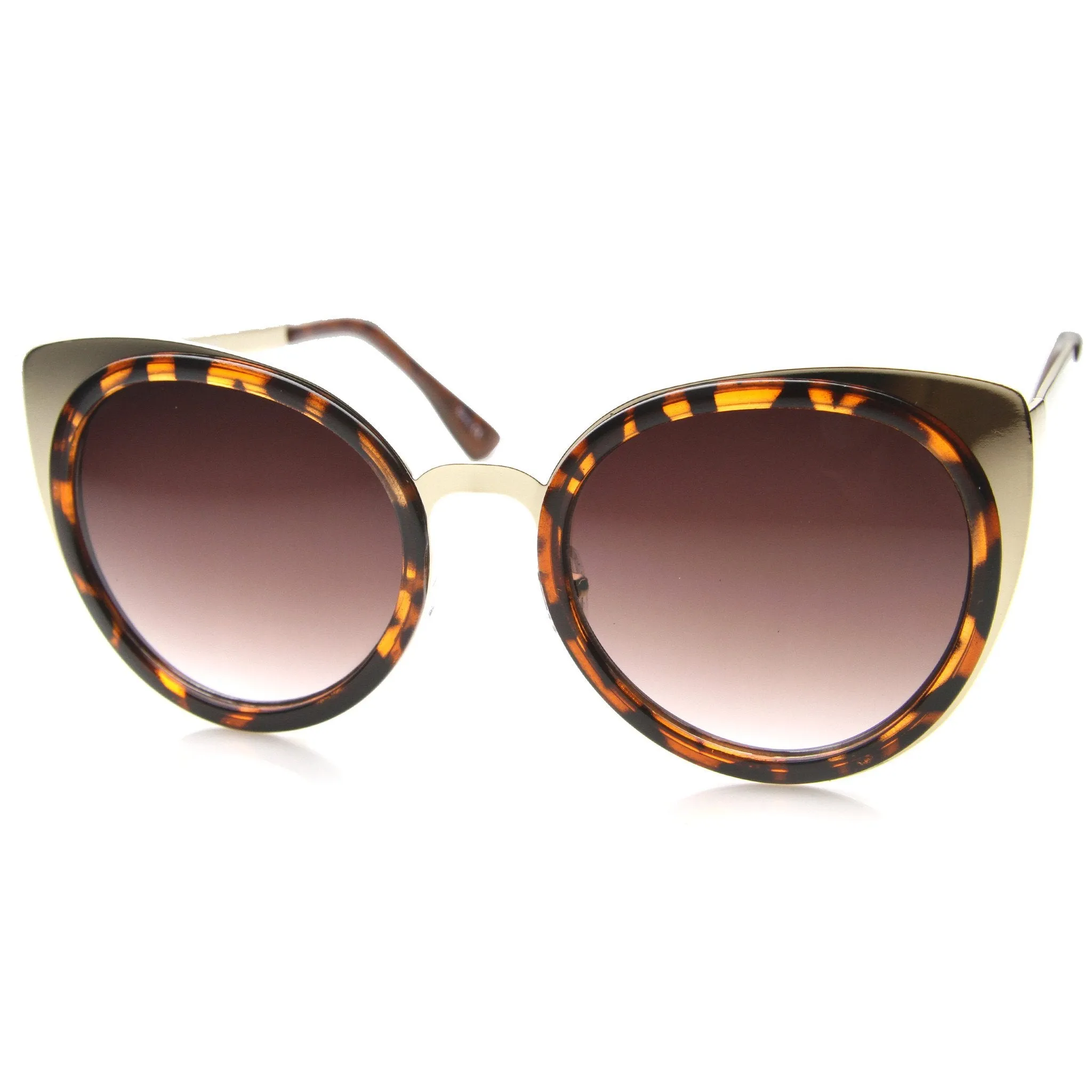 Women's Large Round Indie Laser Cut Cat Eye Sunglasses 9963 sold by ZeroUV product image thumbnail 2