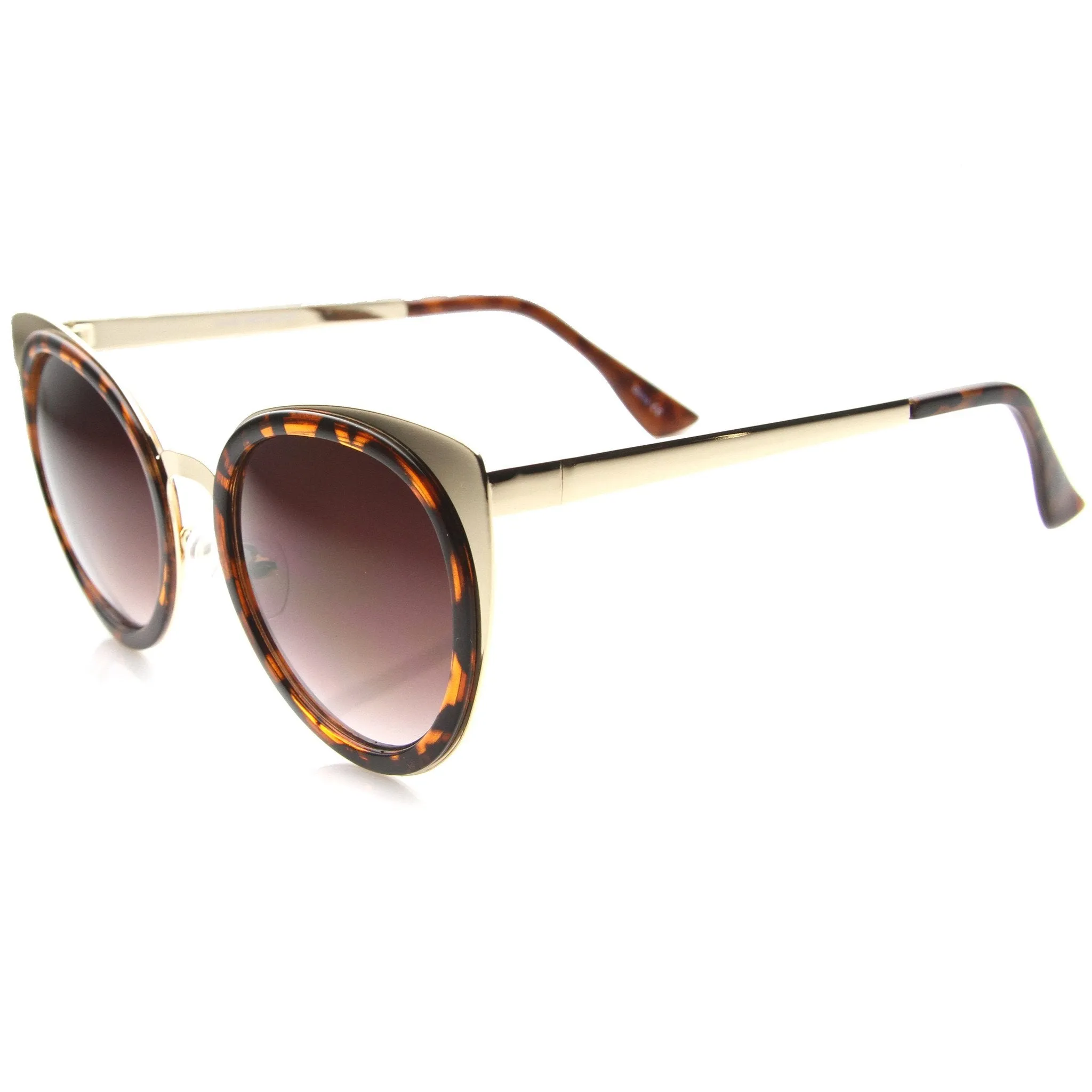 Women's Large Round Indie Laser Cut Cat Eye Sunglasses 9963 sold by ZeroUV product image thumbnail 3