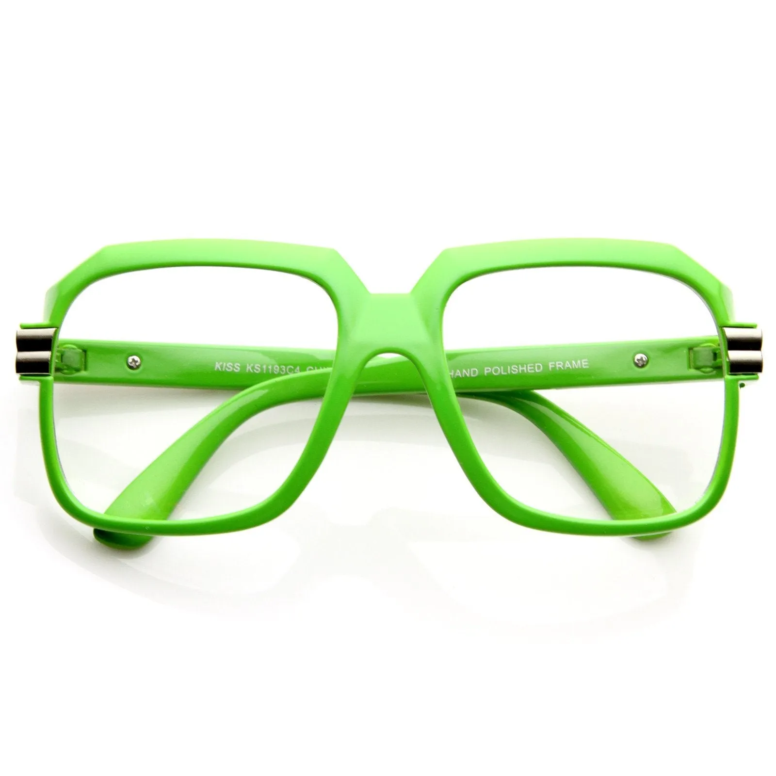 Party Retro Neon Color Square Clear Lens Glasses 8721 sold by ZeroUV
