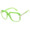 Party Retro Neon Color Square Clear Lens Glasses 8721 sold by ZeroUV