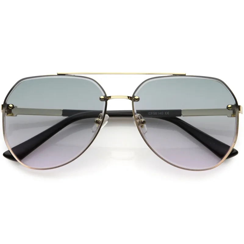 Luxe Rhinestones Temple Accent Bevelled Lens Square Sunglasses D029 sold by ZeroUV