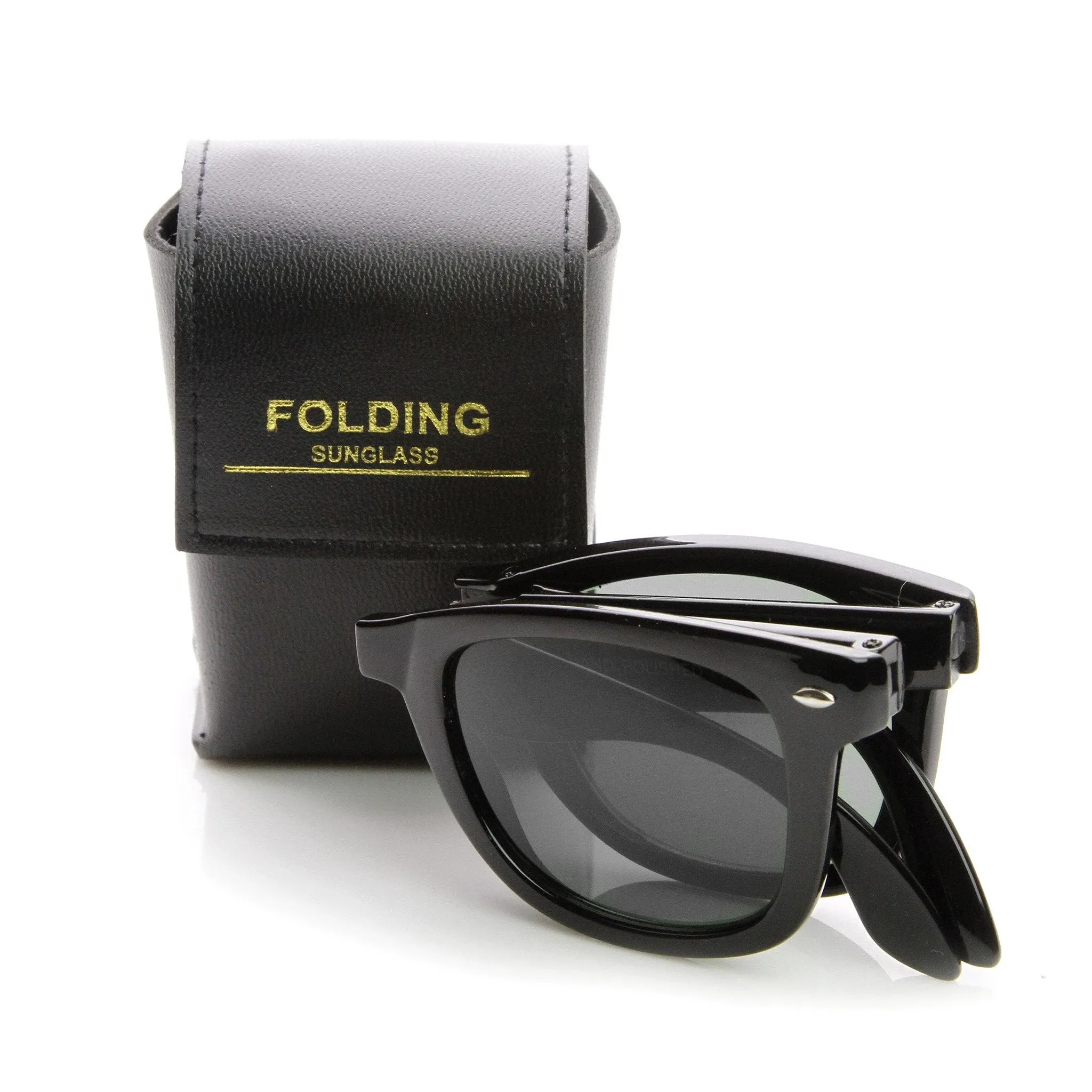 Limited Edition Folding Pocket Horned Rim Sunglasses + Case 8788 sold by ZeroUV
