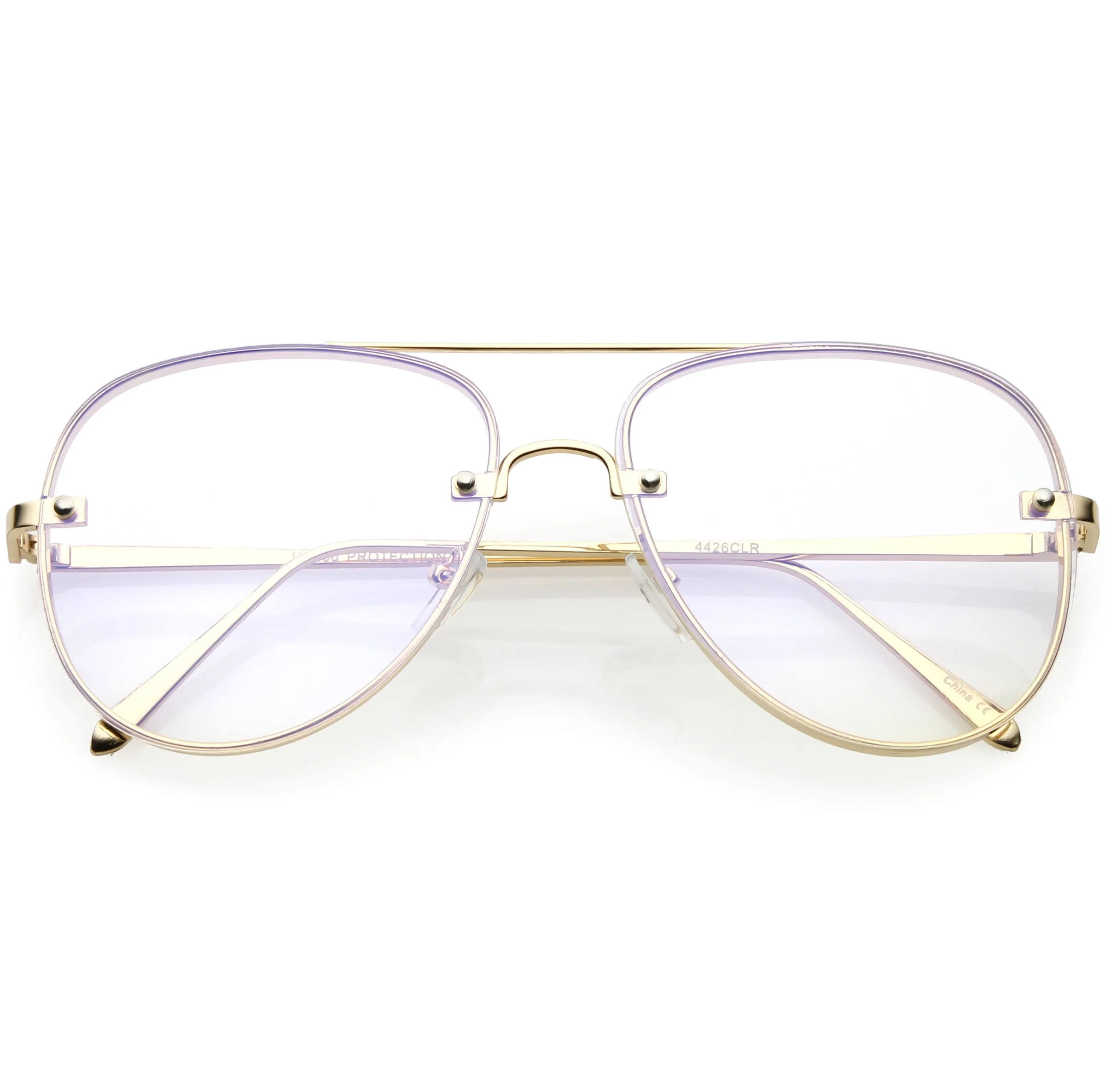 Everyday Classic Slim Metal Aviator Clear Lens C470 sold by ZeroUV product image thumbnail 3
