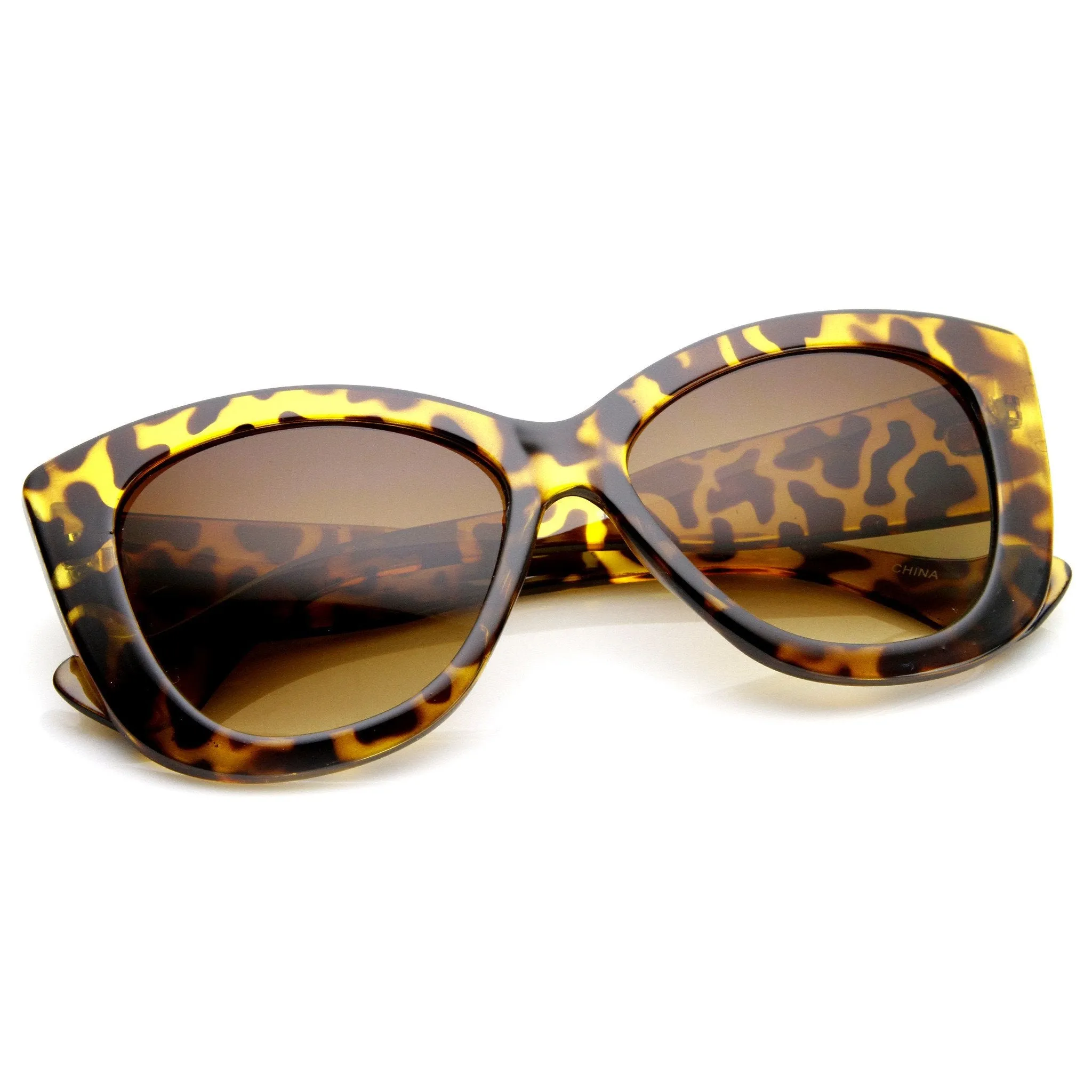 Oversize Thick Temple Womens Fashion Cat Eye Sunglasses 9167 sold by ZeroUV product image thumbnail 4
