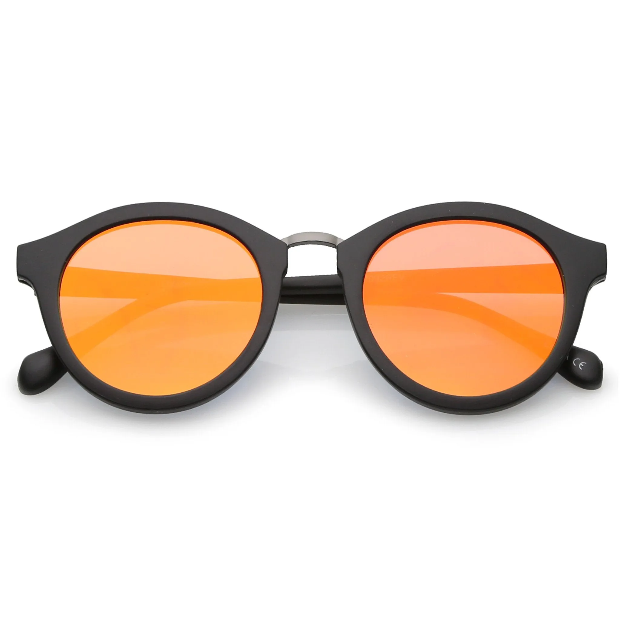 Retro Modern Horned Rim Flat Mirrored Lens Sunglasses C131 sold by ZeroUV