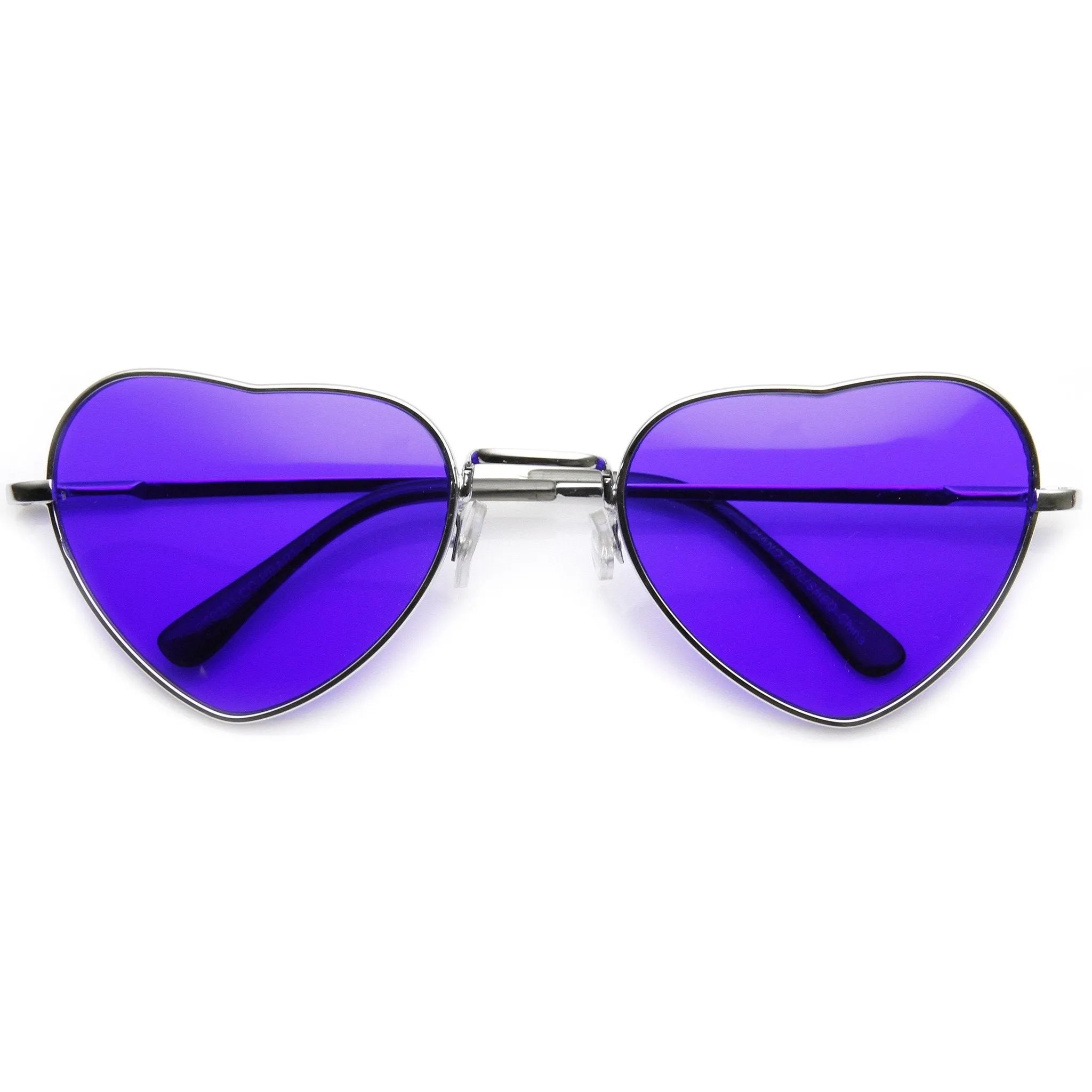 Cute Womens Heart Shaped Metal Sunglasses With Color Lenses 9416 sold by ZeroUV