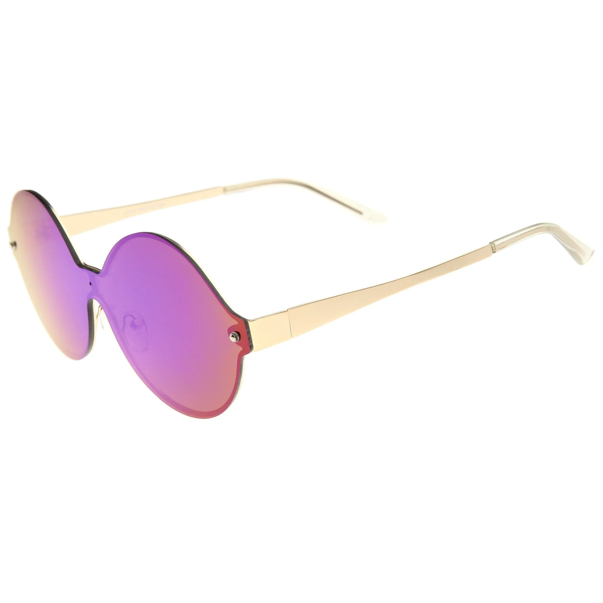Oversize Retro Modern Mirrored Shield Lens Sunglasses A439 sold by ZeroUV product image thumbnail 5