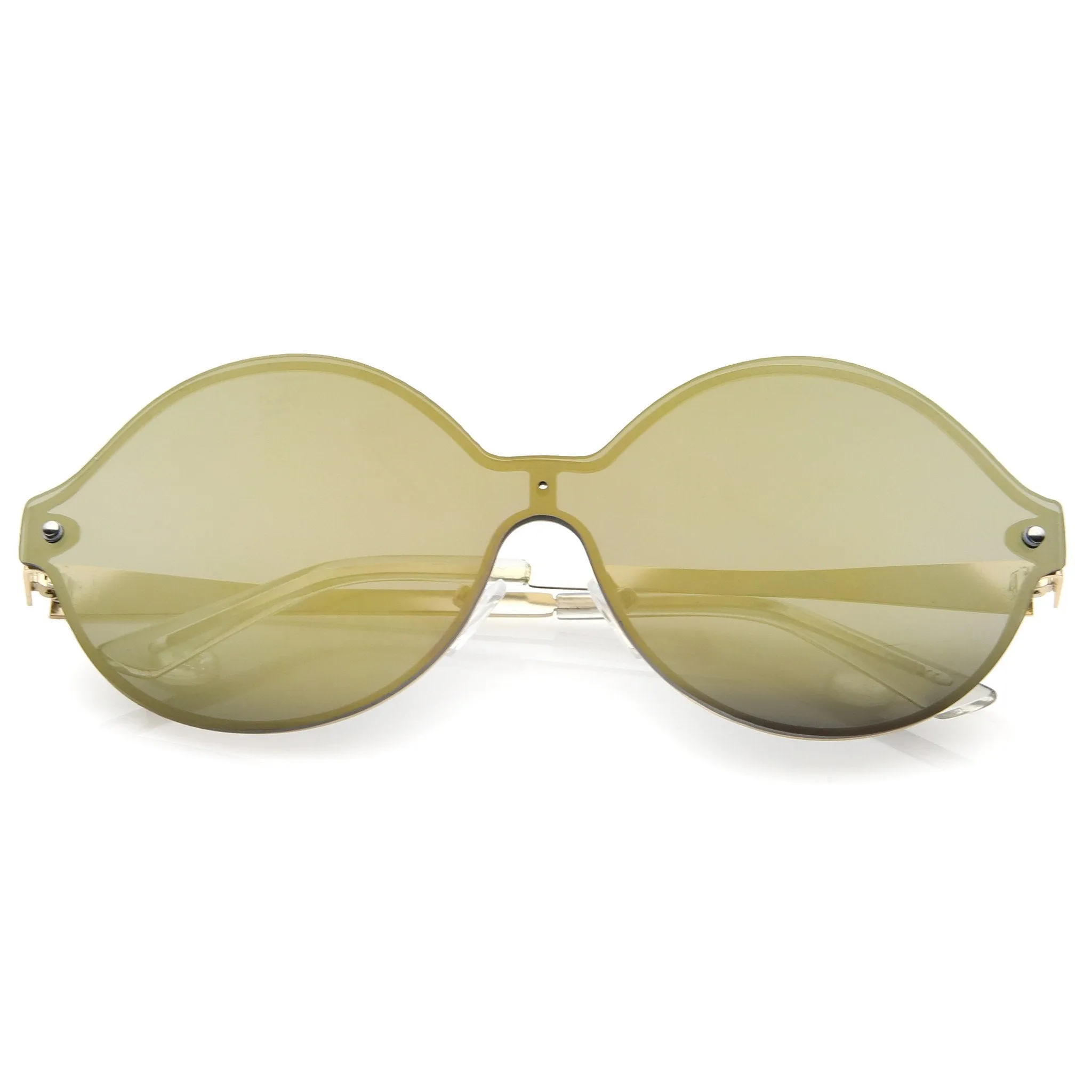 Oversize Retro Modern Mirrored Shield Lens Sunglasses A439 sold by ZeroUV product image thumbnail 2