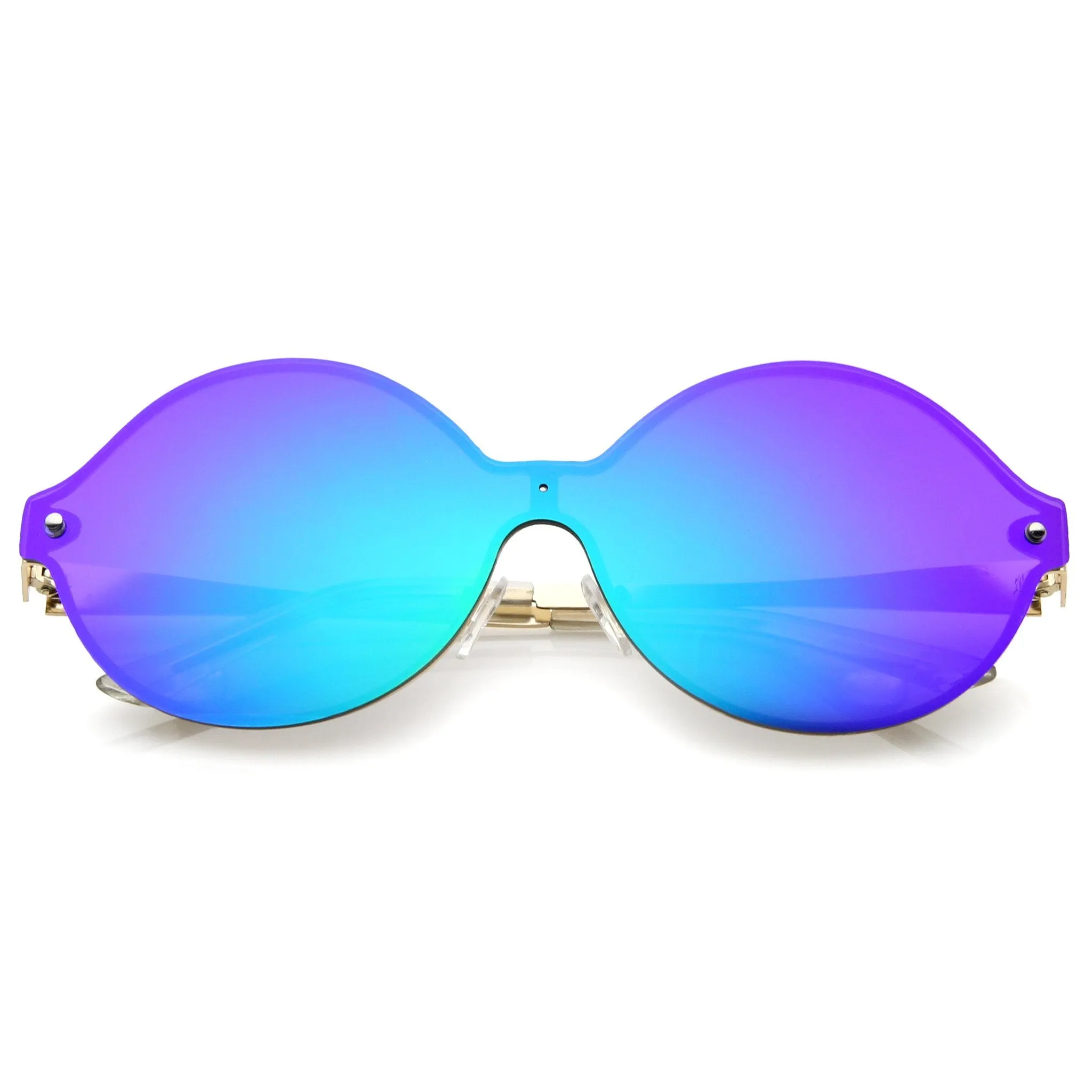 Oversize Retro Modern Mirrored Shield Lens Sunglasses A439 sold by ZeroUV product image thumbnail 3