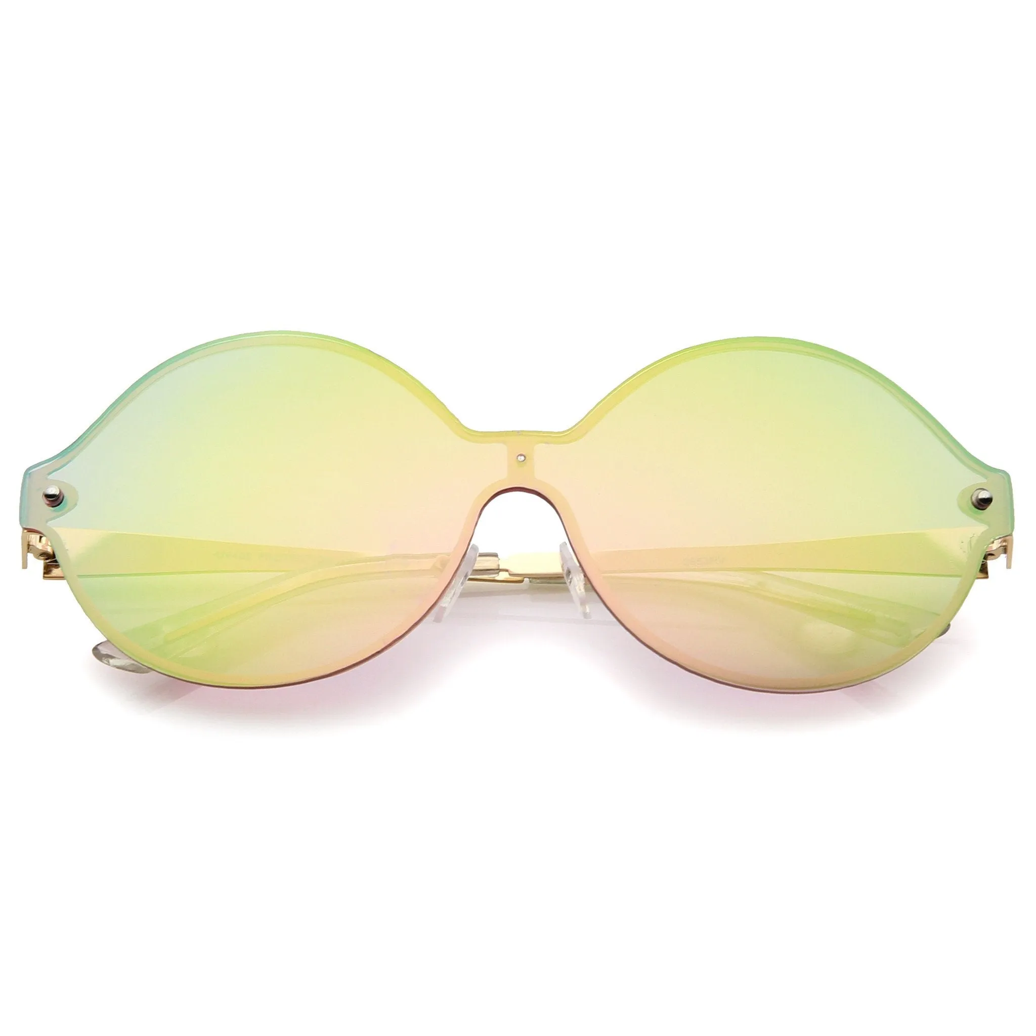 Oversize Retro Modern Mirrored Shield Lens Sunglasses A439 sold by ZeroUV