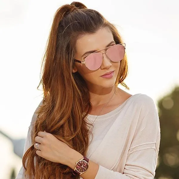 Modern Metal Crossbar Mirror Lens Flat Front Sunglasses sold by ZeroUV product image thumbnail 4