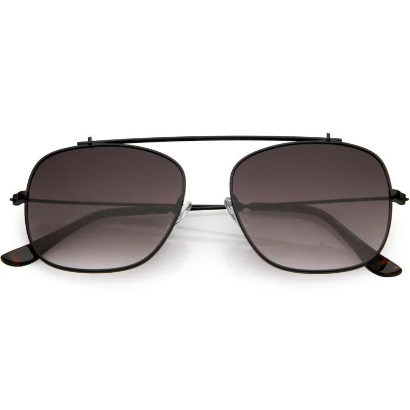 Vintage Dapper Square Crossbar Metal Aviator Sunglasses C959 sold by ZeroUV