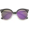 Modern Flat Front Oversize Round Mirror Lens Cat Eye Sunglasses sold by ZeroUV