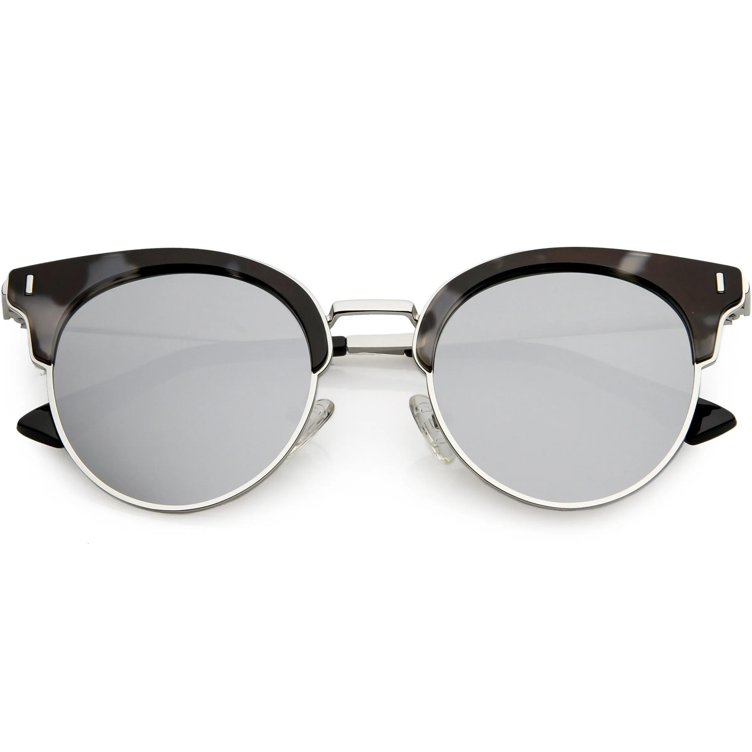 Women's Polarized Round Horned Rim Half Frame Sunglasses C828 sold by ZeroUV product image thumbnail 3