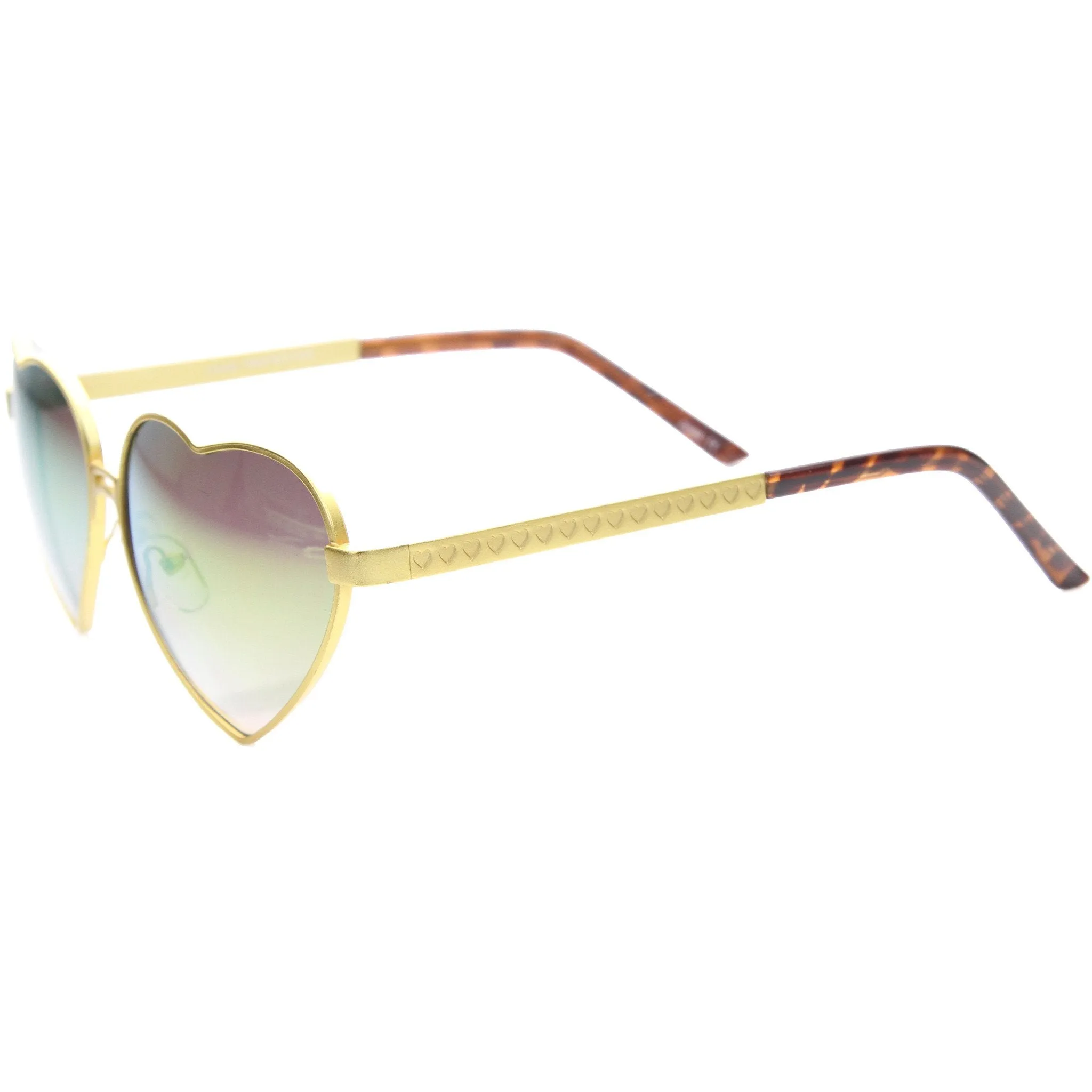 Women's Cute Festival Heart Shaped Mirror Lens Metal Sunglasses A107 sold by ZeroUV product image thumbnail 3