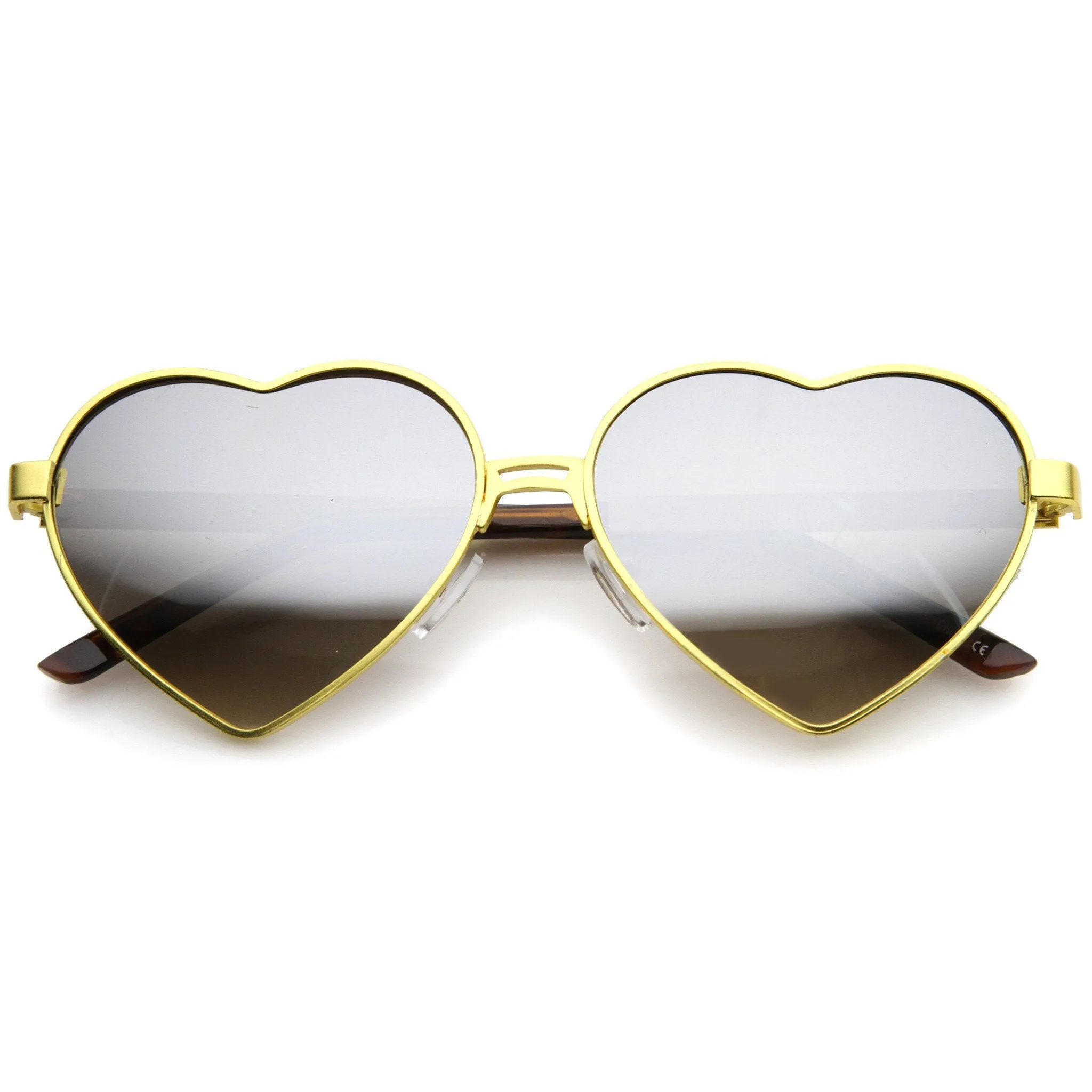 Women's Cute Festival Heart Shaped Mirror Lens Metal Sunglasses A107 sold by ZeroUV product image thumbnail 4