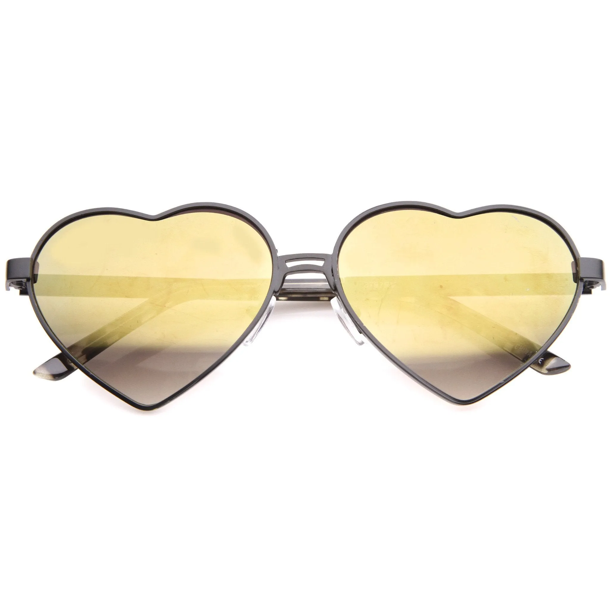 Women's Cute Festival Heart Shaped Mirror Lens Metal Sunglasses A107 sold by ZeroUV product image thumbnail 5