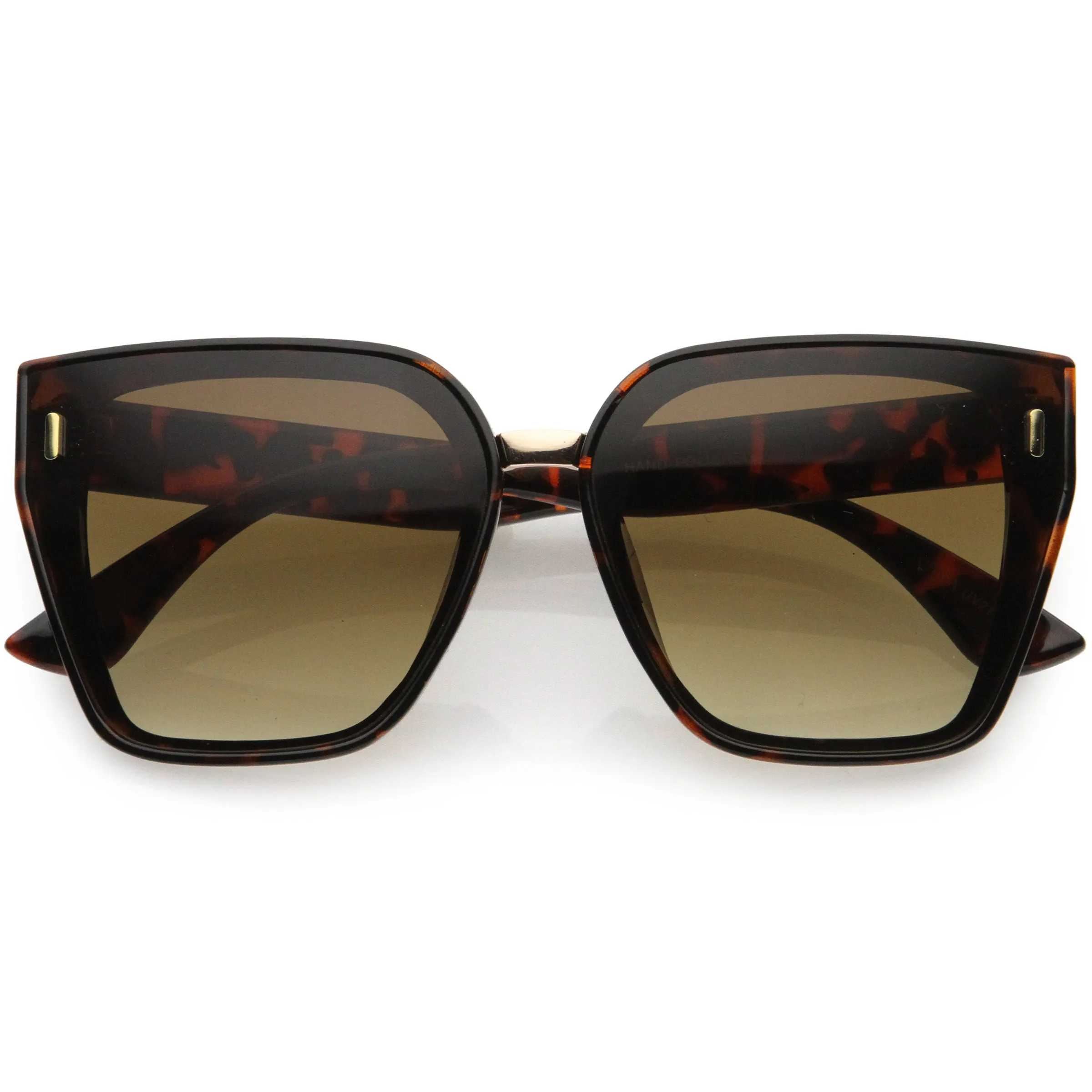 Posh Oversize Two-Tone Metal Nose Bridge Temple Rivet Accent Cat Eye Sunglasses D036 sold by ZeroUV product image thumbnail 4