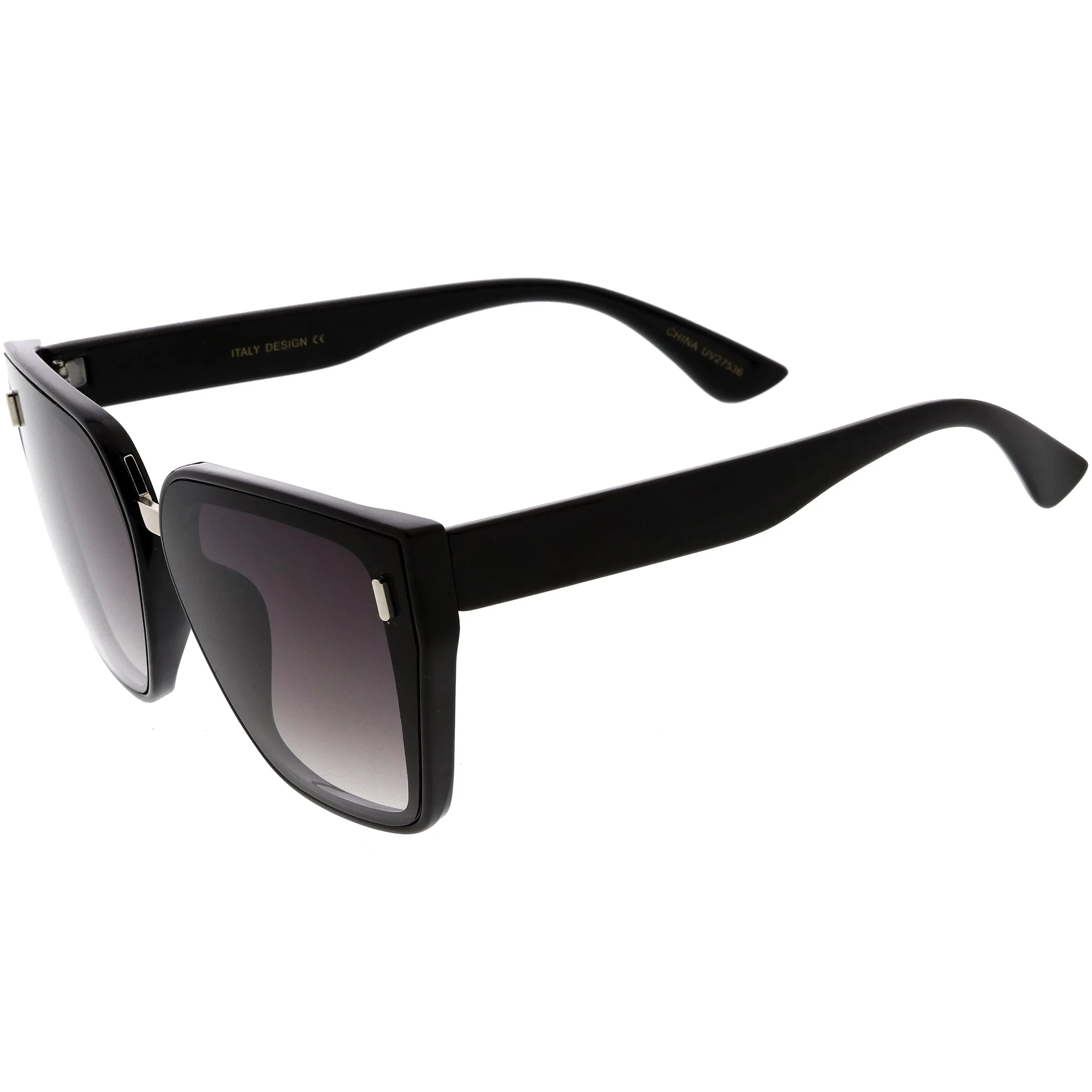 Posh Oversize Two-Tone Metal Nose Bridge Temple Rivet Accent Cat Eye Sunglasses D036 sold by ZeroUV product image thumbnail 3