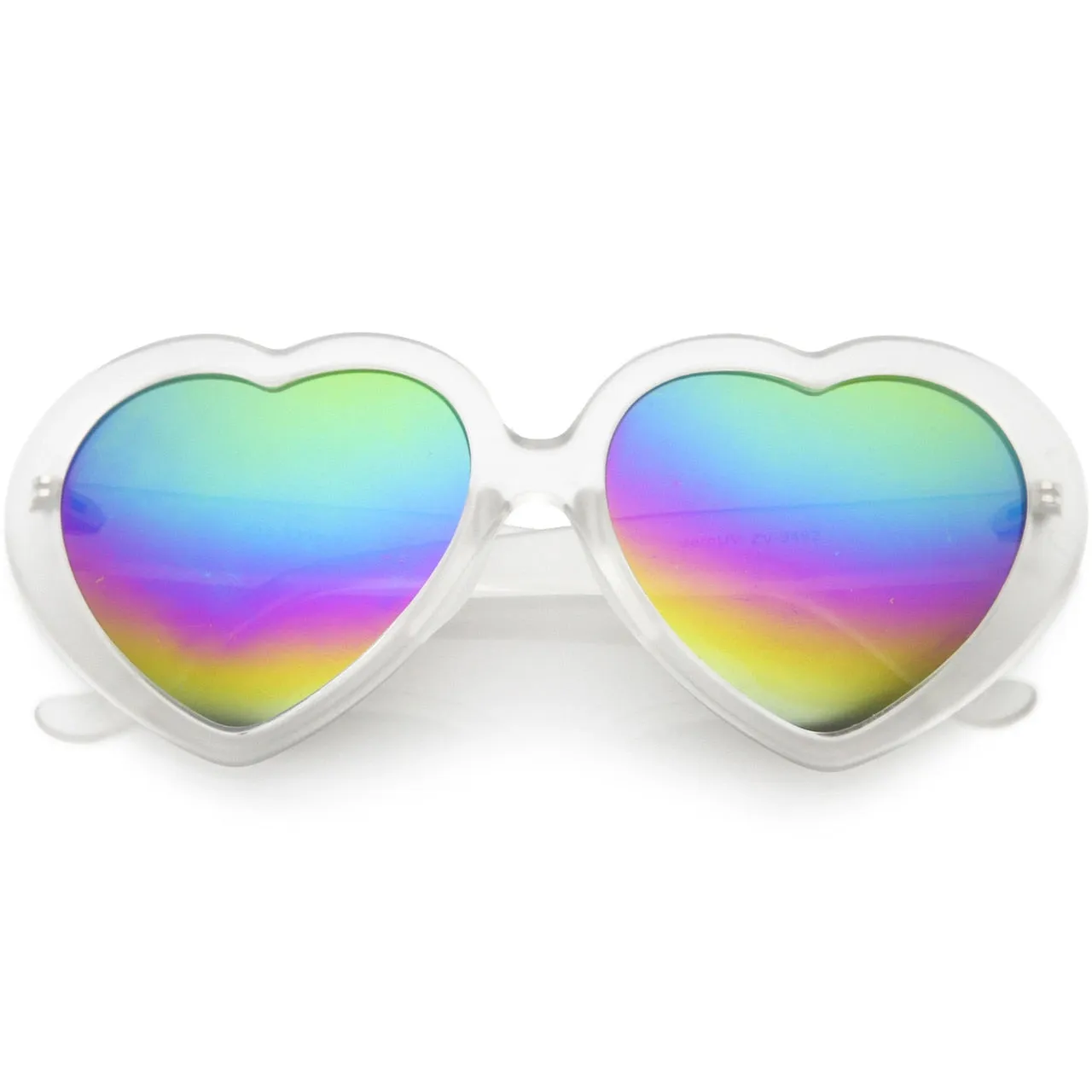 Women's Heart Shape Flash Mirror Rainbow Lens Sunglasses 9492 sold by ZeroUV