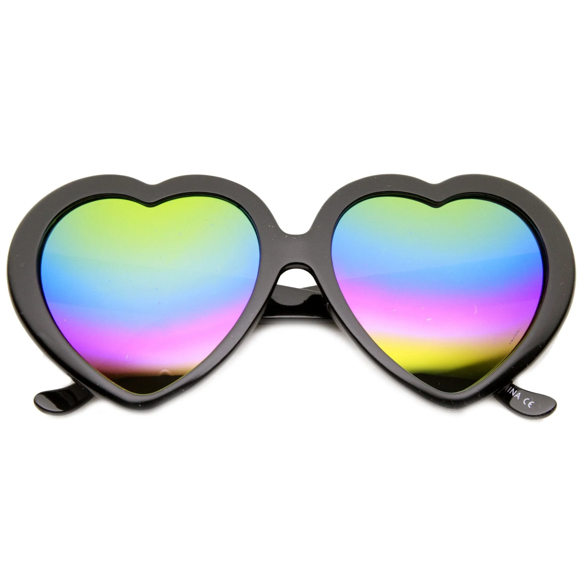 Women's Heart Shape Flash Mirror Rainbow Lens Sunglasses 9492 sold by ZeroUV product image thumbnail 4