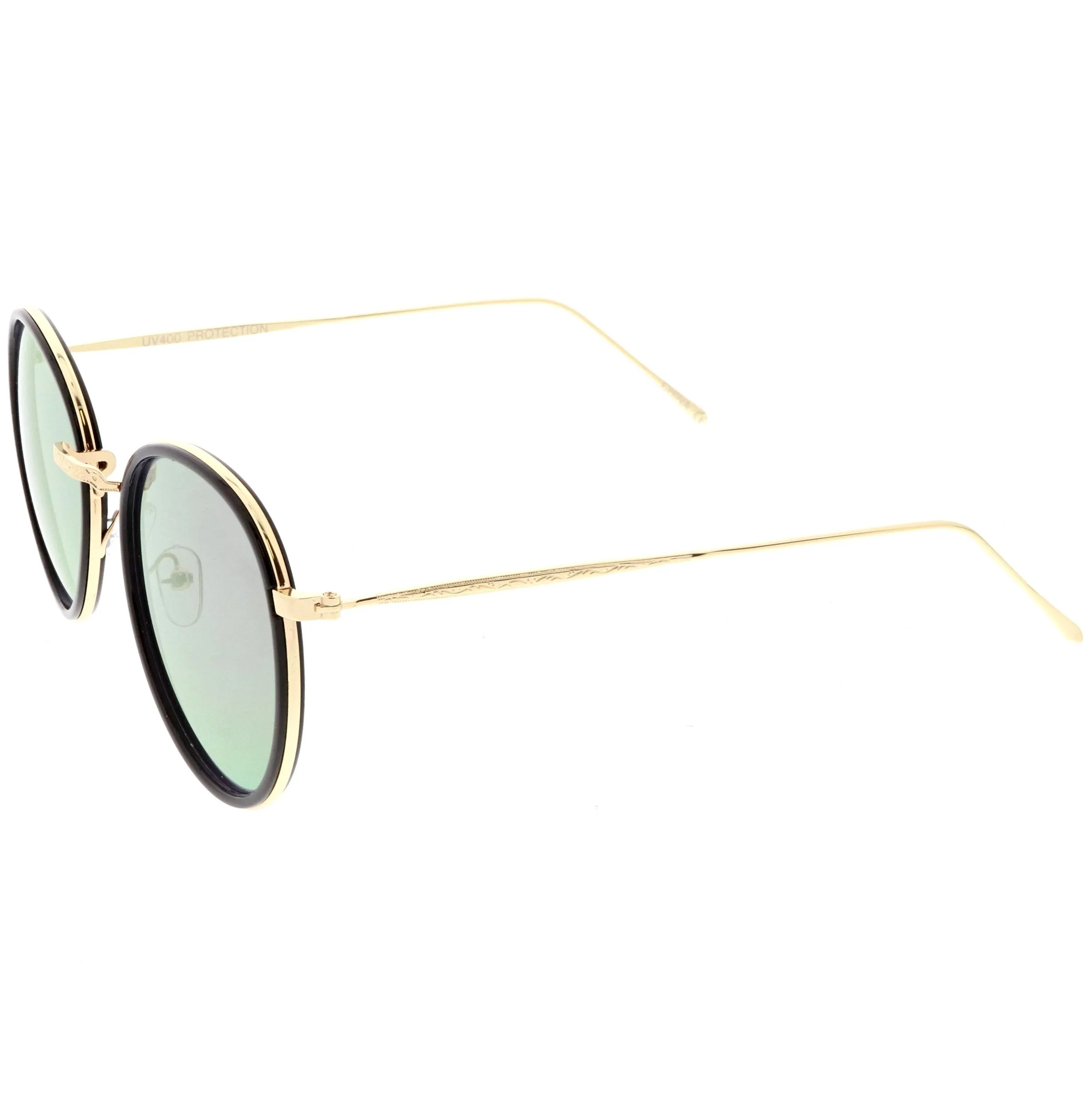 Modern European Mirrored Flat Lens Aviator Sunglasses C317 sold by ZeroUV product image thumbnail 3