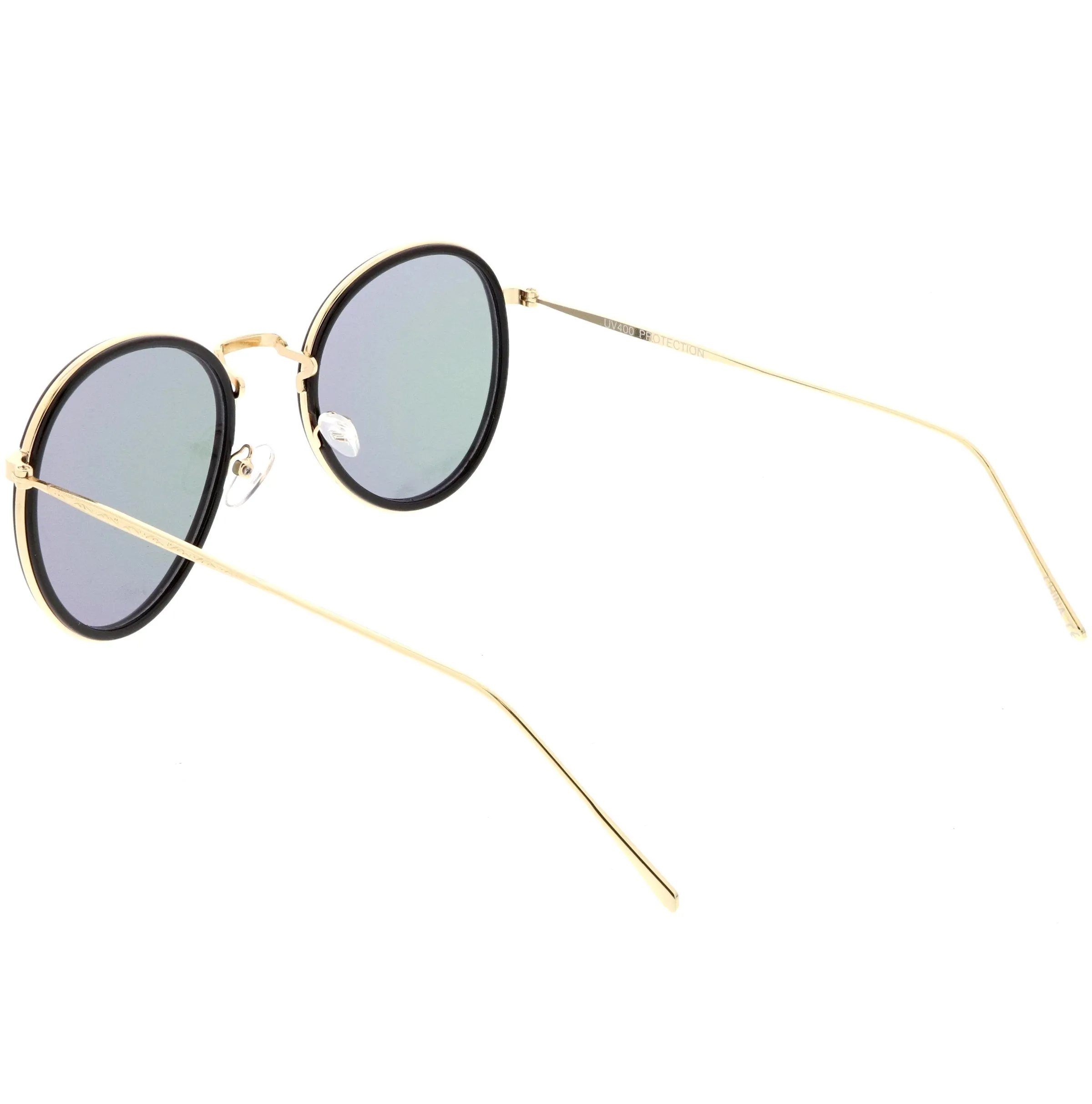 Modern European Mirrored Flat Lens Aviator Sunglasses C317 sold by ZeroUV product image thumbnail 4