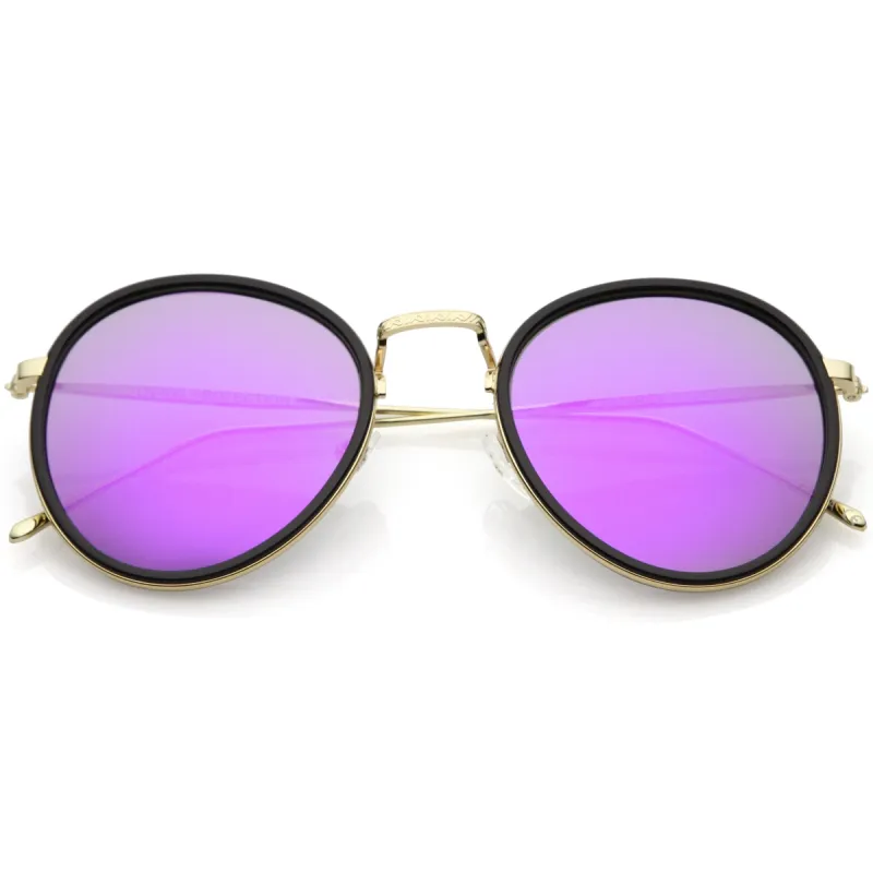 Modern European Mirrored Flat Lens Aviator Sunglasses C317 sold by ZeroUV