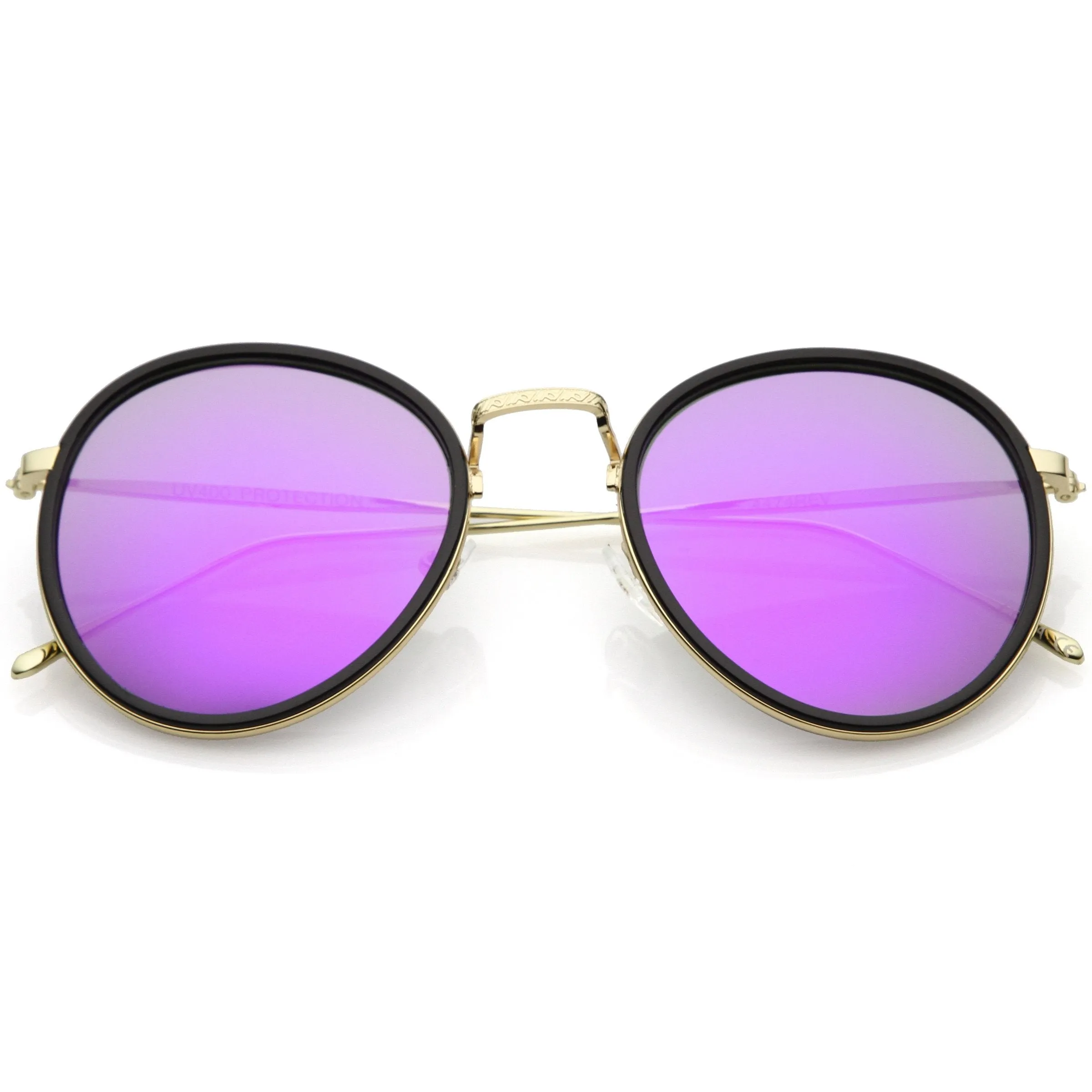 Modern European Mirrored Flat Lens Aviator Sunglasses C317 sold by ZeroUV