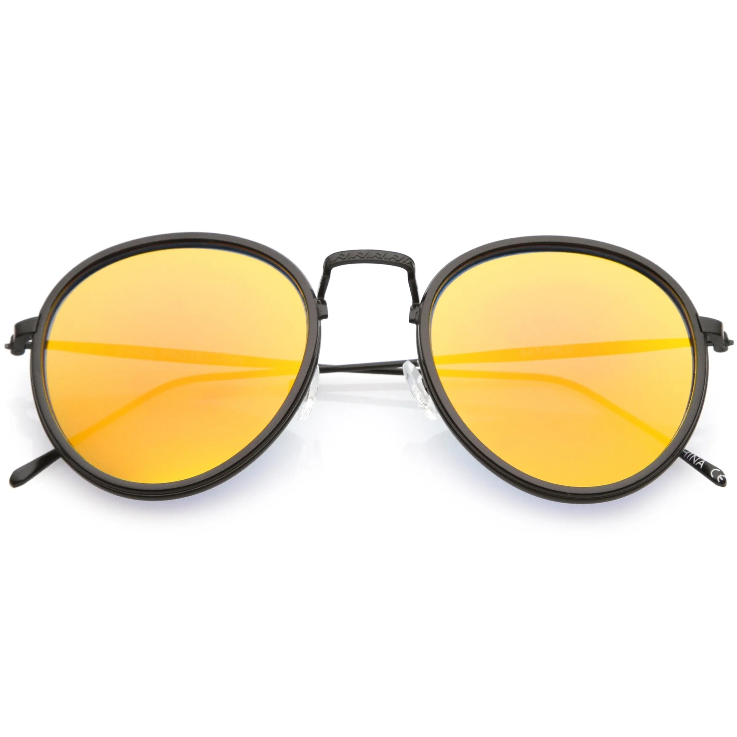 Modern European Mirrored Flat Lens Aviator Sunglasses C317 sold by ZeroUV product image thumbnail 5