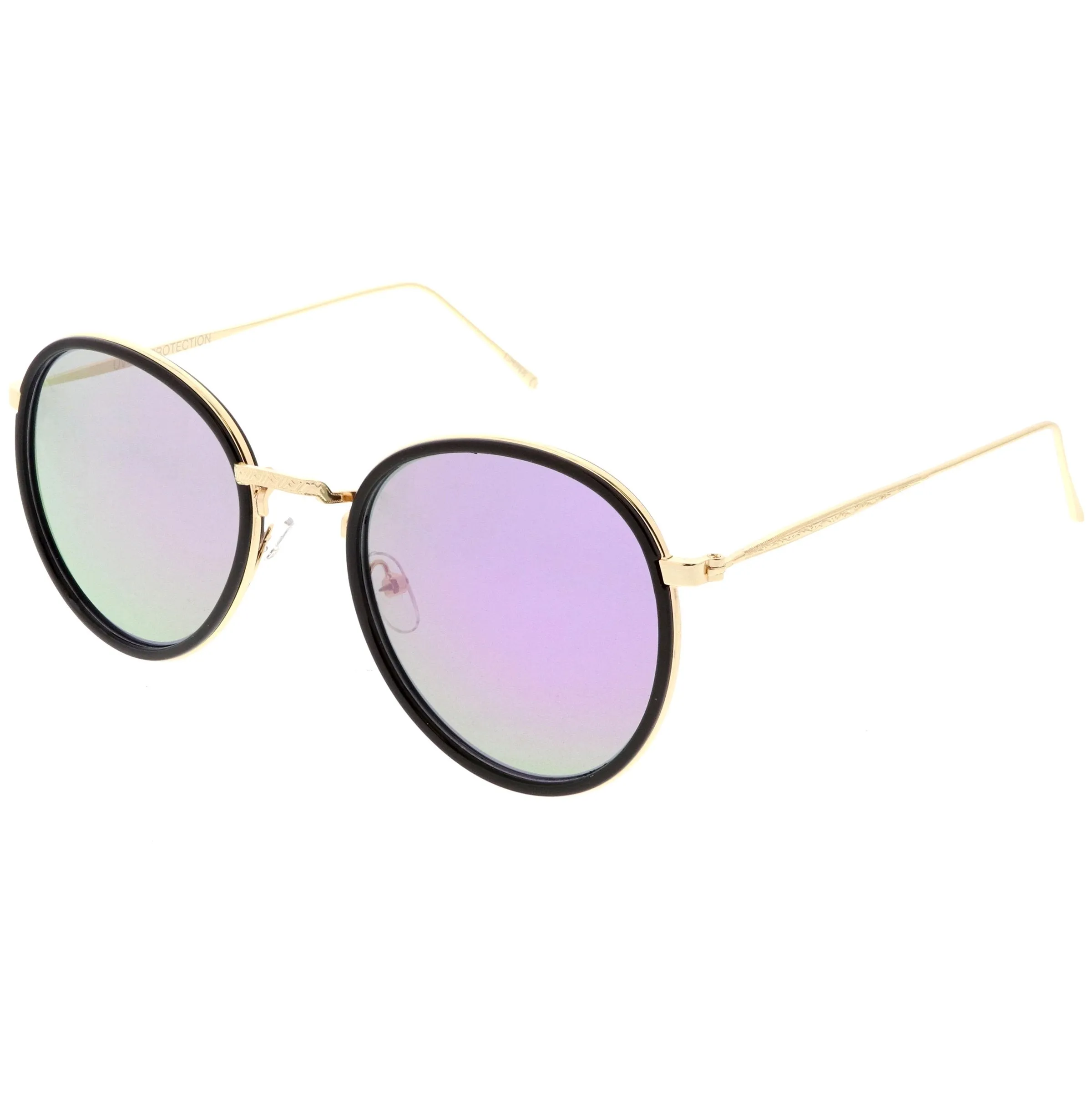 Modern European Mirrored Flat Lens Aviator Sunglasses C317 sold by ZeroUV product image thumbnail 2