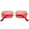 Luxe Color Tinted Bevelled Lens Metal Rectangle Sunglasses D224 sold by ZeroUV