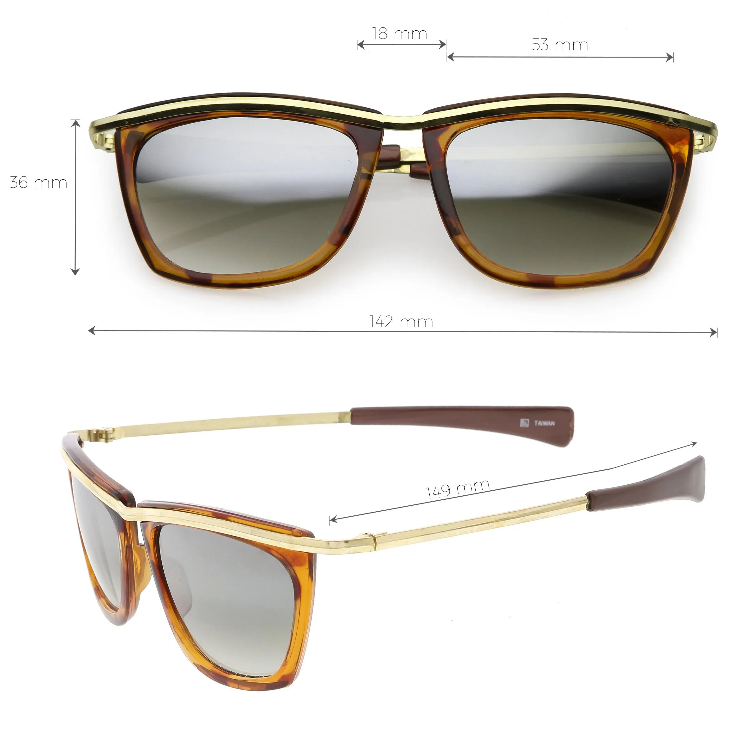 True Vintage Dapper Narrow Metal Trim Cat Eye Sunglasses C679 sold by ZeroUV product image thumbnail 2