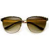 Women's Half Frame Trendy Metal Animal Print Sunglasses 9291 sold by ZeroUV
