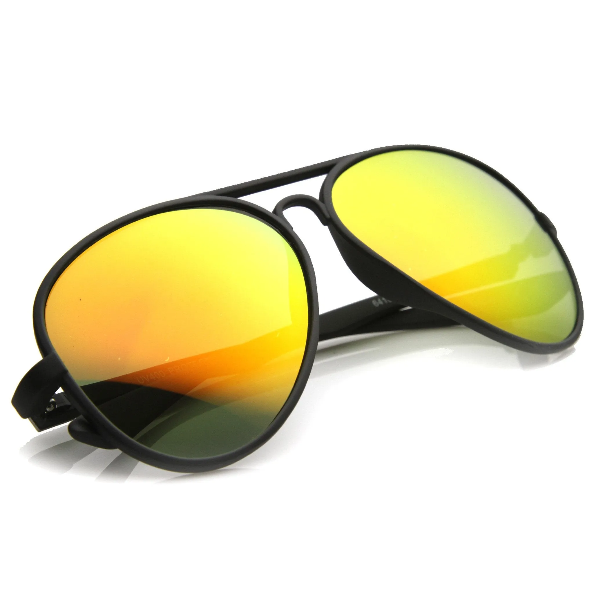 Large Retro Flash Mirror Lens Aviator Sunglasses 9830 sold by ZeroUV product image thumbnail 4