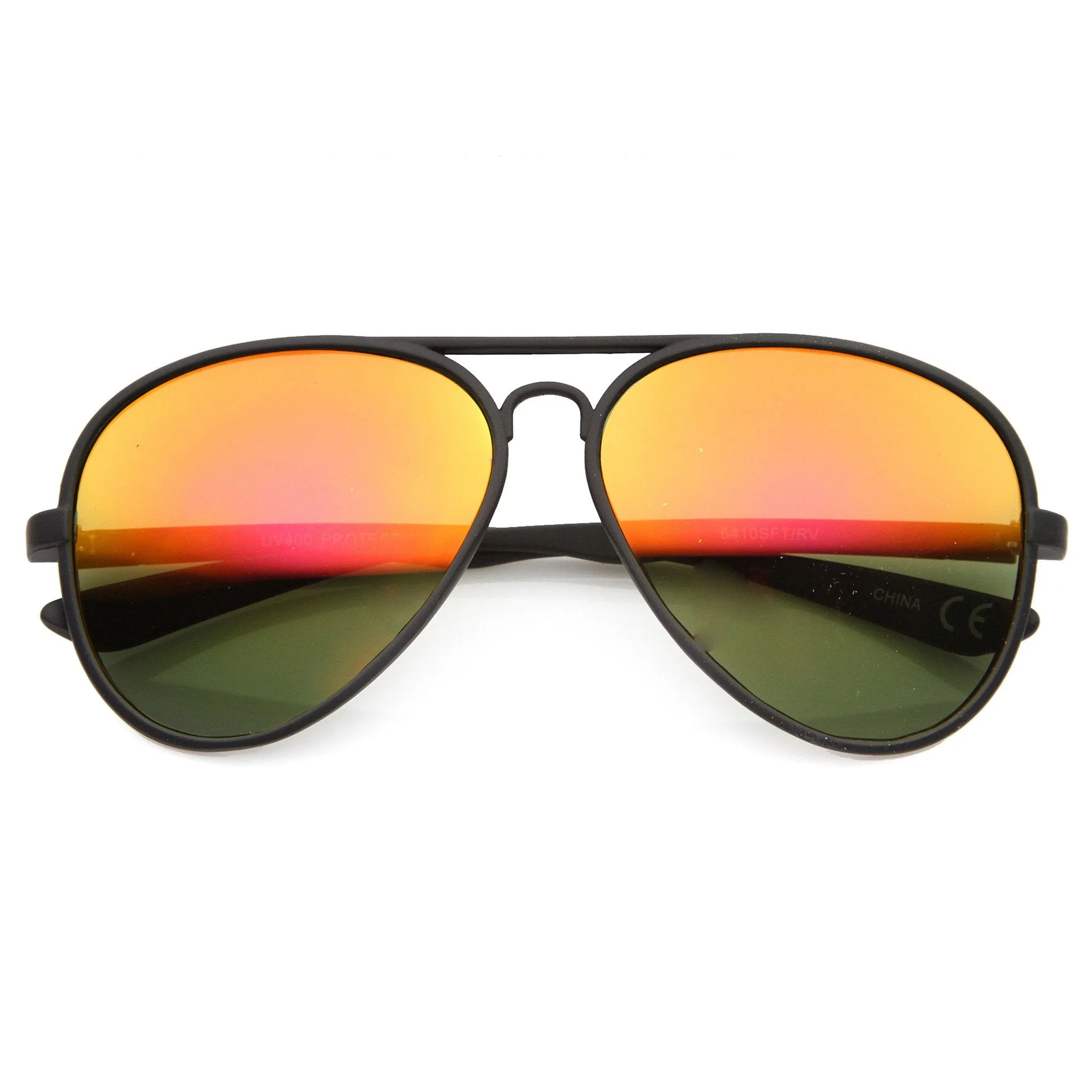 Large Retro Flash Mirror Lens Aviator Sunglasses 9830 sold by ZeroUV