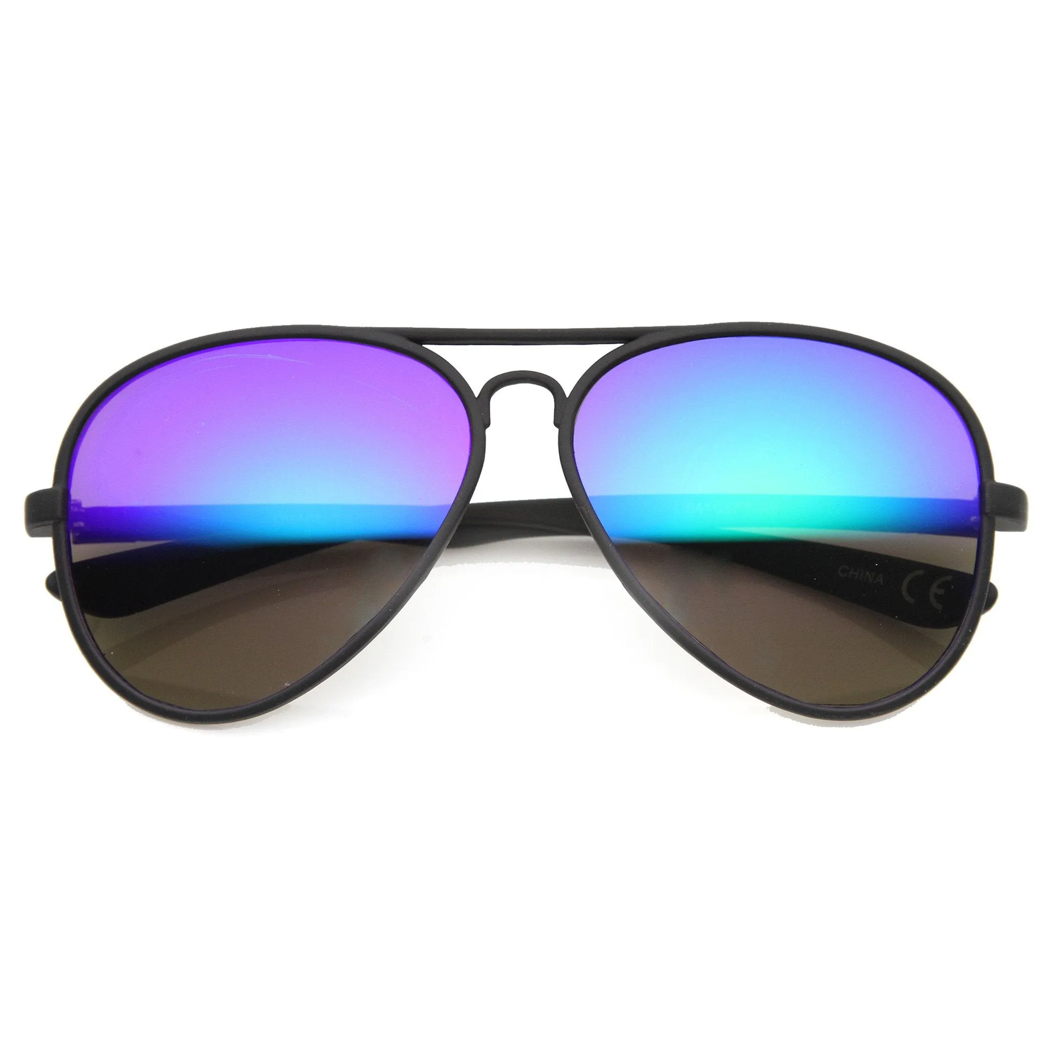 Large Retro Flash Mirror Lens Aviator Sunglasses 9830 sold by ZeroUV product image thumbnail 5