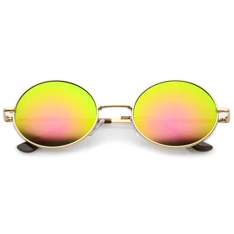 Retro 1990's Fashion Oval Mirrored Flat Lens Sunglasses C137 sold by ZeroUV