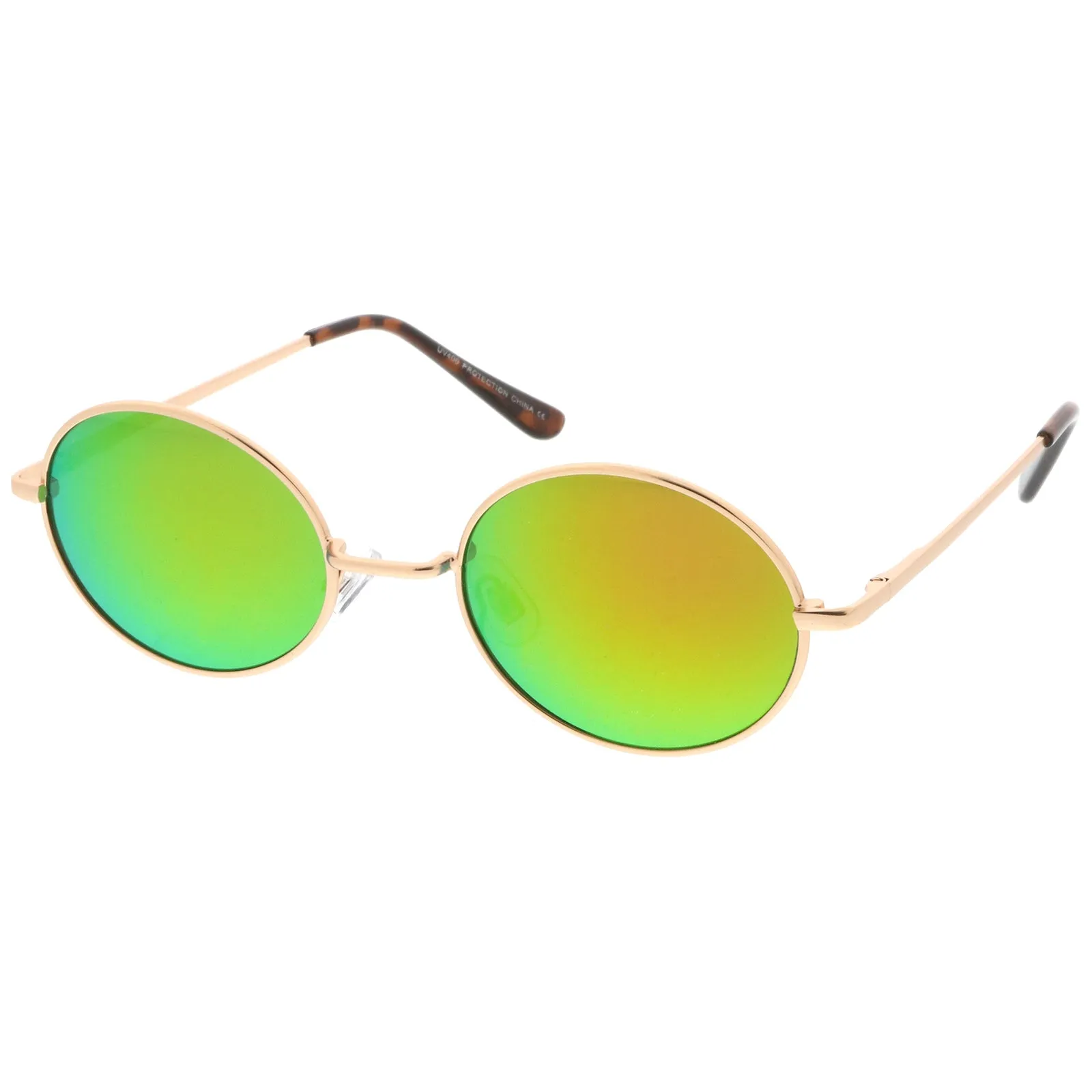 Retro 1990's Fashion Oval Mirrored Flat Lens Sunglasses C137 sold by ZeroUV product image thumbnail 2