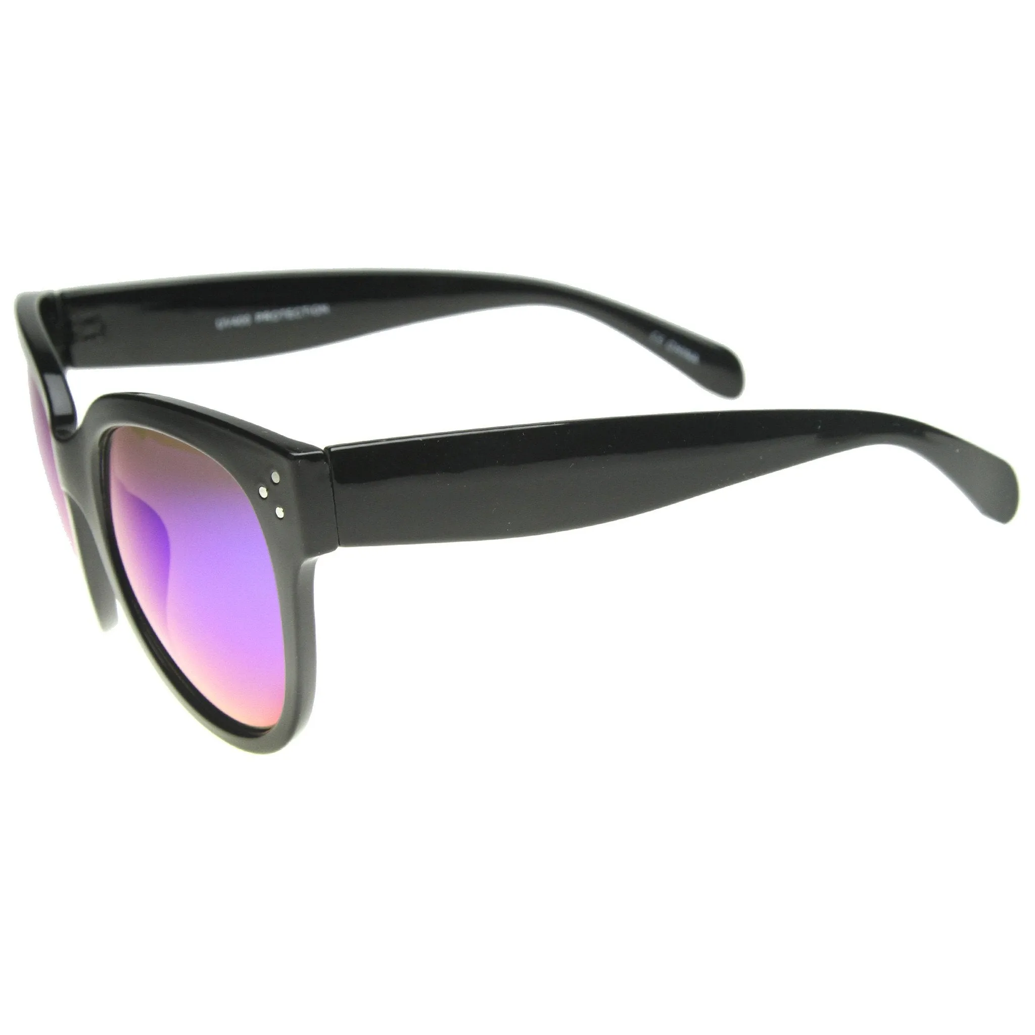 Oversize Lens Horned Rim Mirror Lens Sunglasses 9849 sold by ZeroUV product image thumbnail 5
