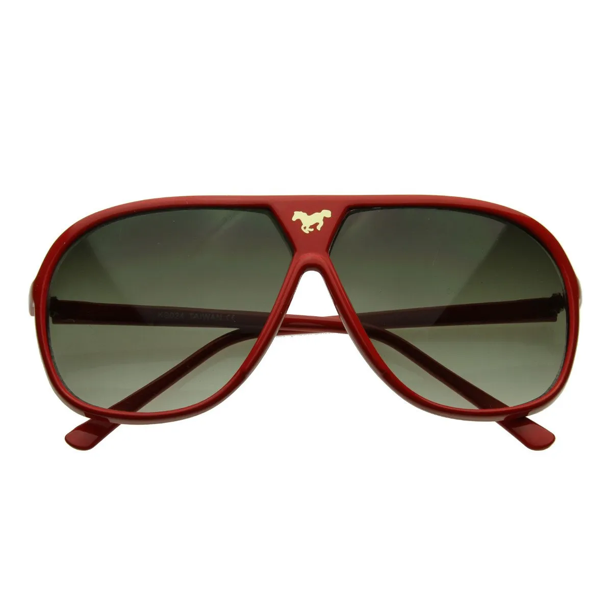 Retro Oversize Gold Horse Emblem Aviator Sunglasses 2867 sold by ZeroUV product image thumbnail 5